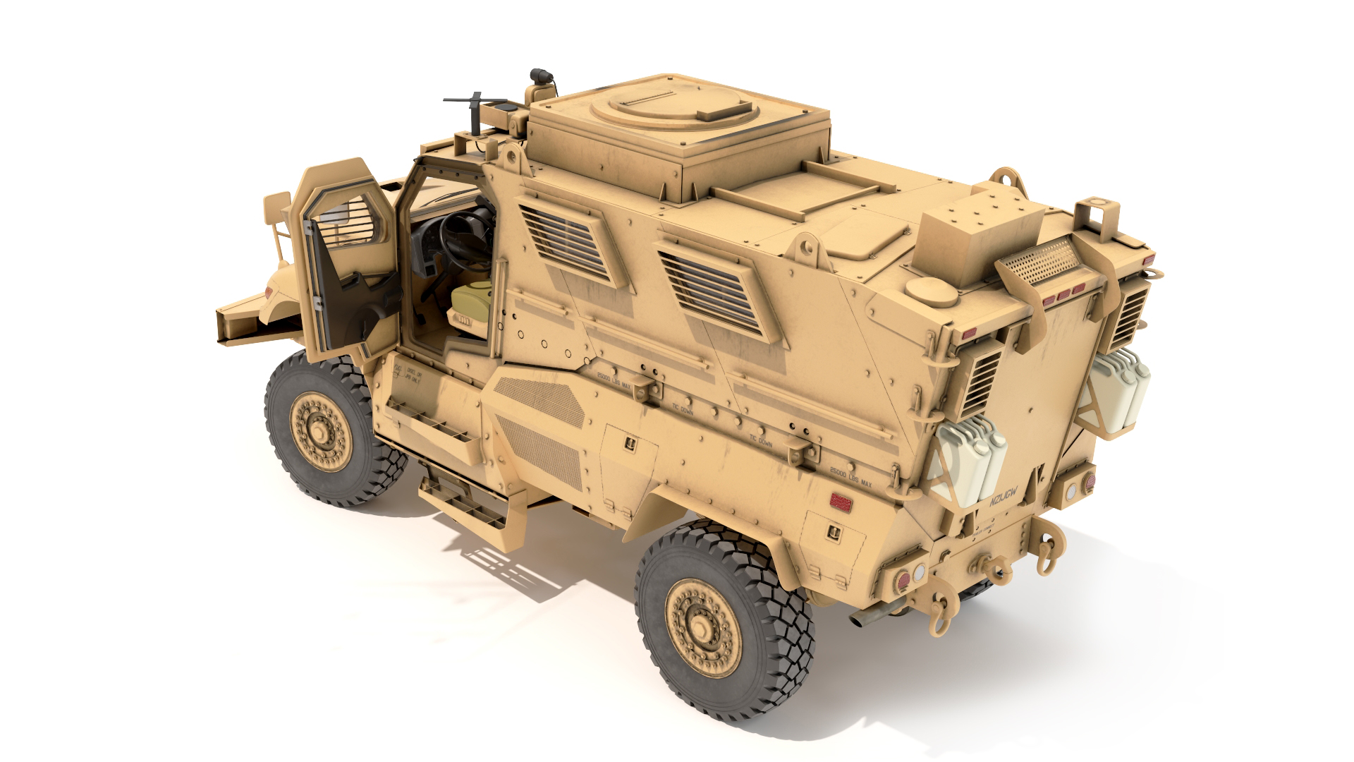 3D Military Armored Vehicle Sandy Simplified