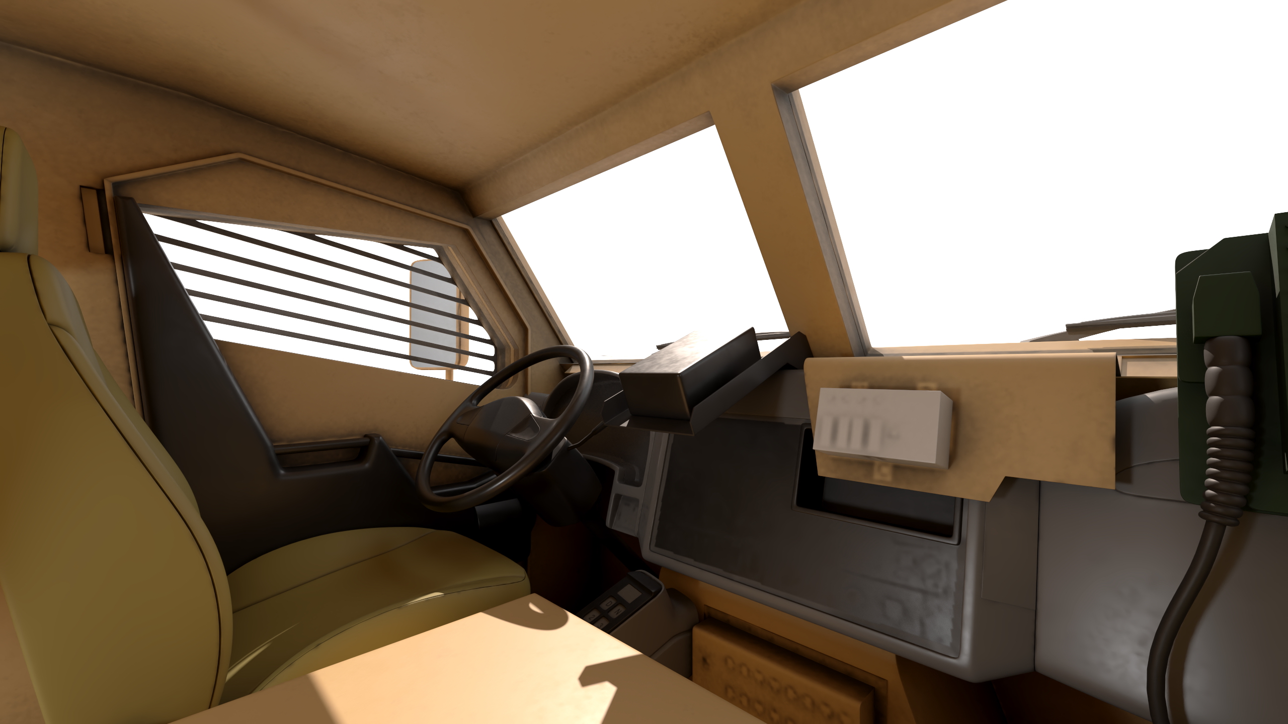 3D Military Armored Vehicle Sandy Simplified