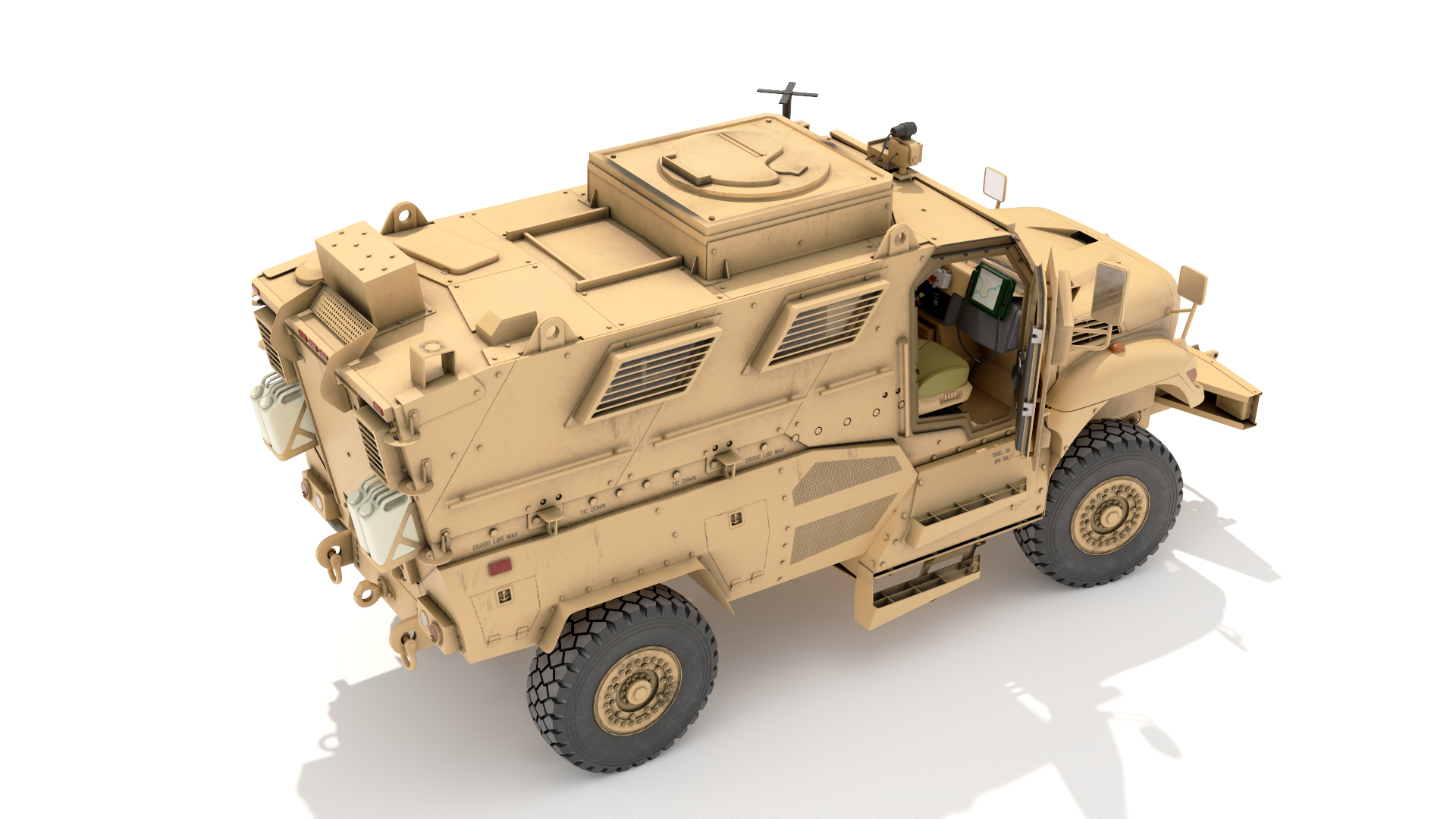 3D Military Armored Vehicle Sandy Simplified