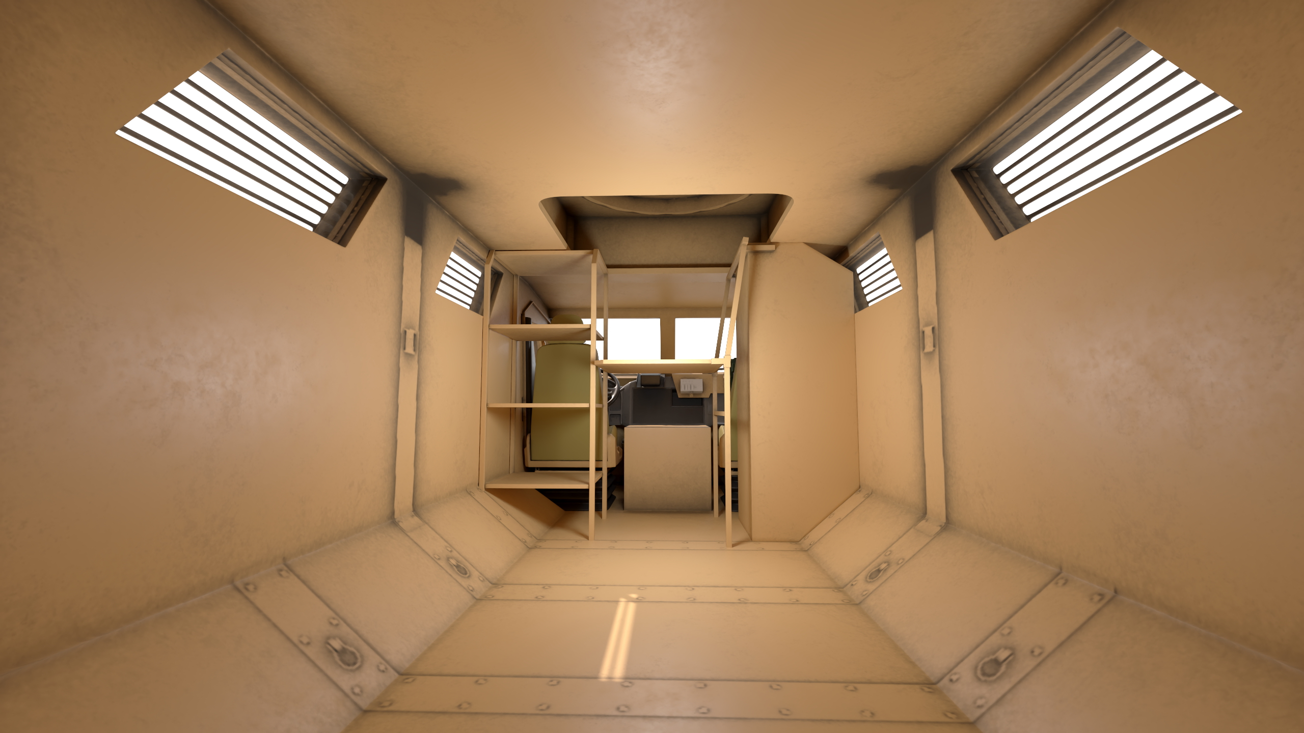 3D Military Armored Vehicle Sandy Simplified