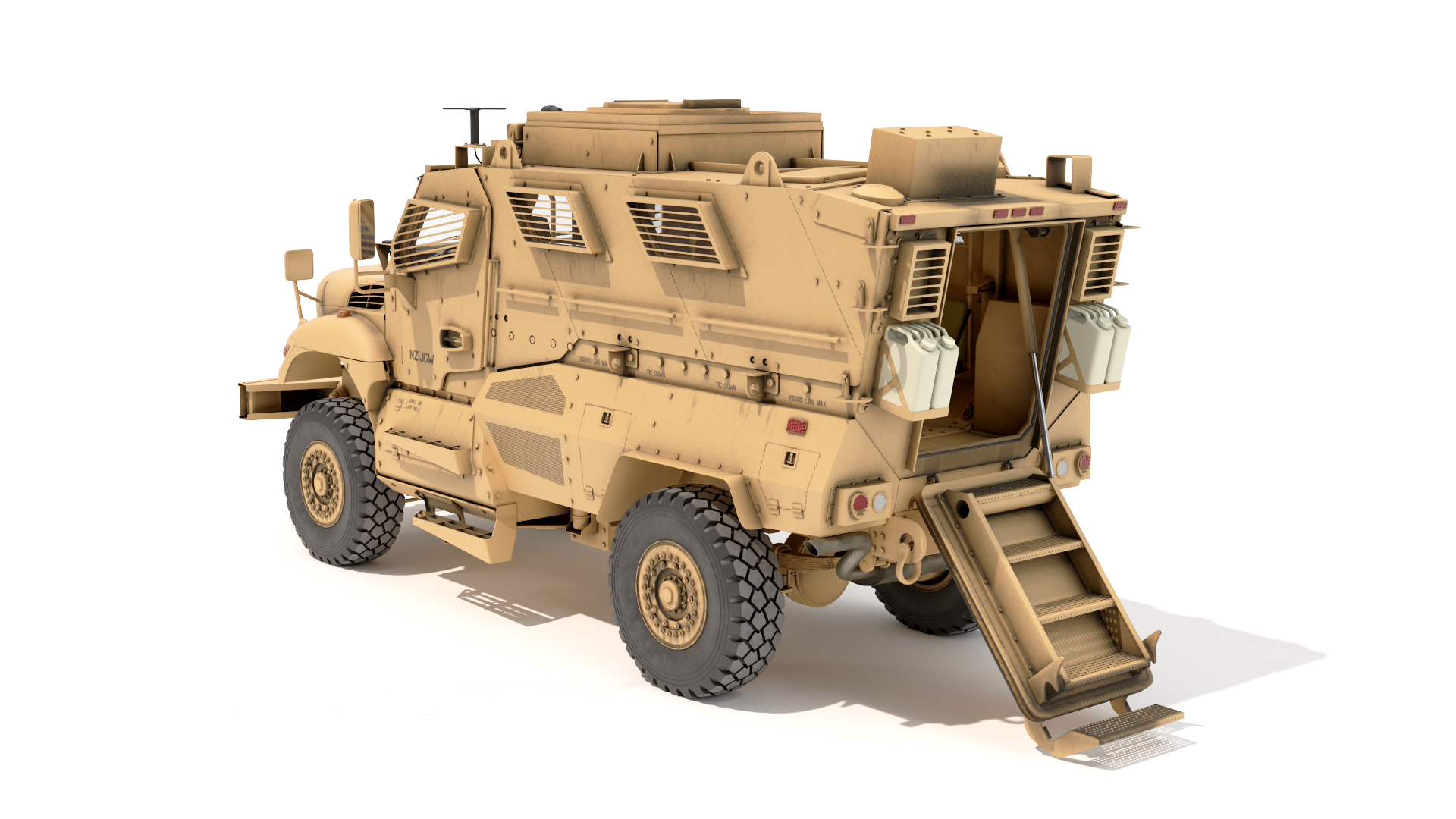 3D Military Armored Vehicle Sandy Simplified