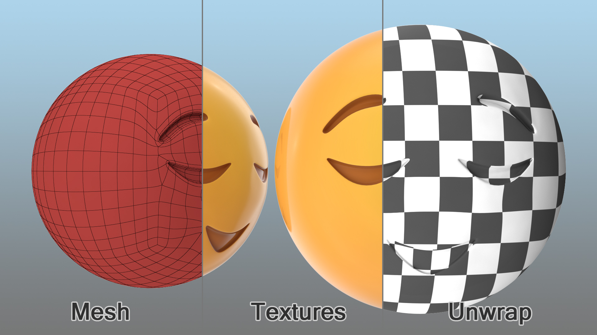 Relieved Emoji 3D model