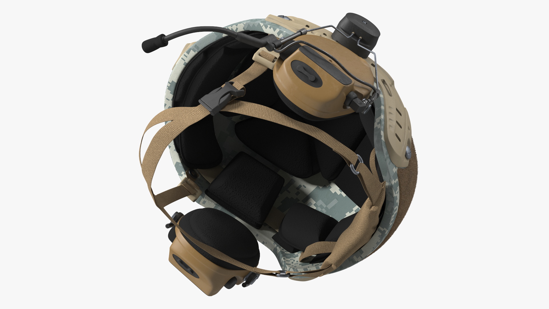 Tactical Gear Helmet Grey Camo Fur 3D model