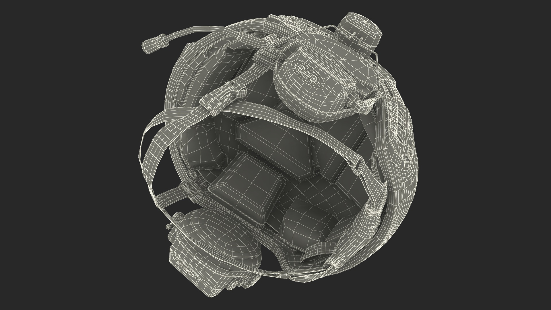 Tactical Gear Helmet Grey Camo Fur 3D model