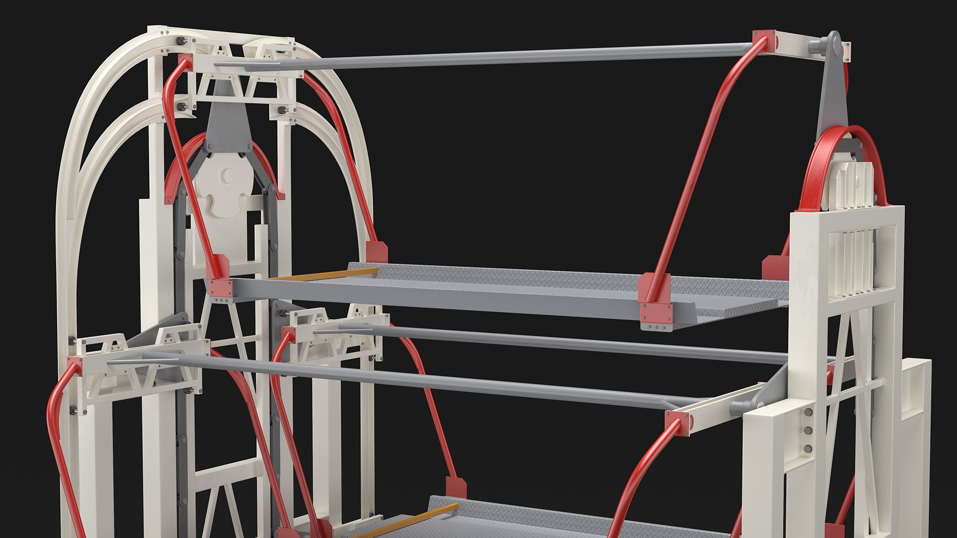 3D Rotary Car Parking Lift System 6 Place model