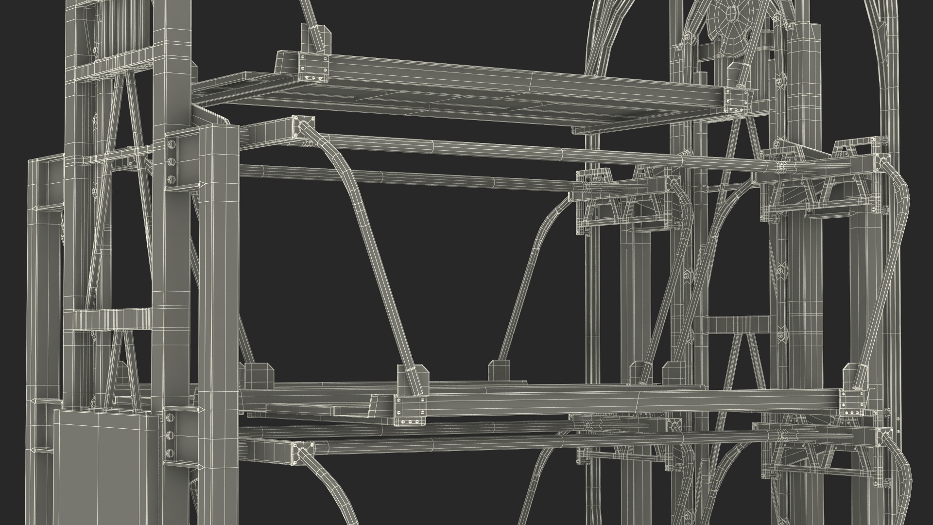 3D Rotary Car Parking Lift System 6 Place model