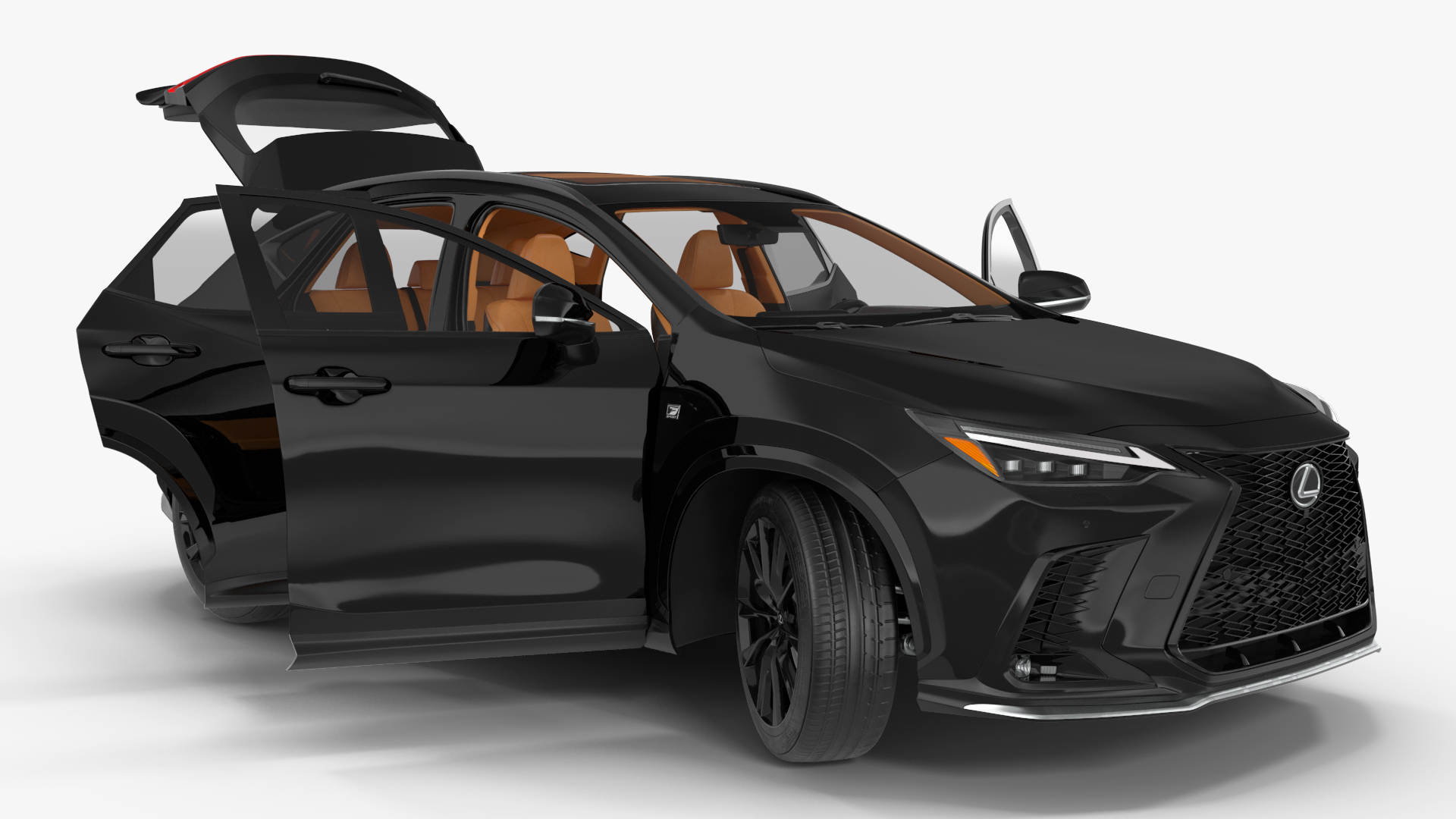 3D model 2024 Lexus NX Black Rigged for Cinema 4D