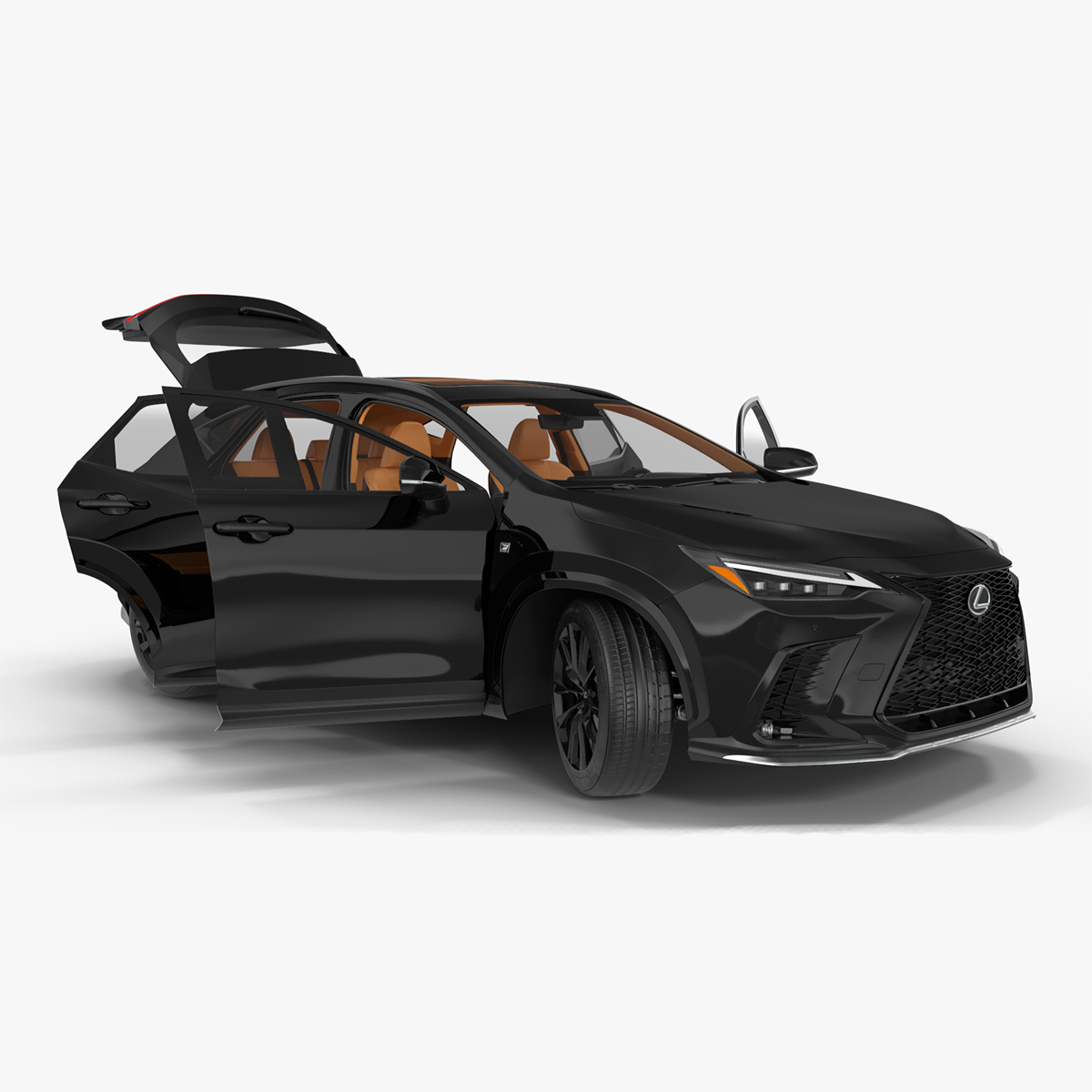 3D model 2024 Lexus NX Black Rigged for Cinema 4D