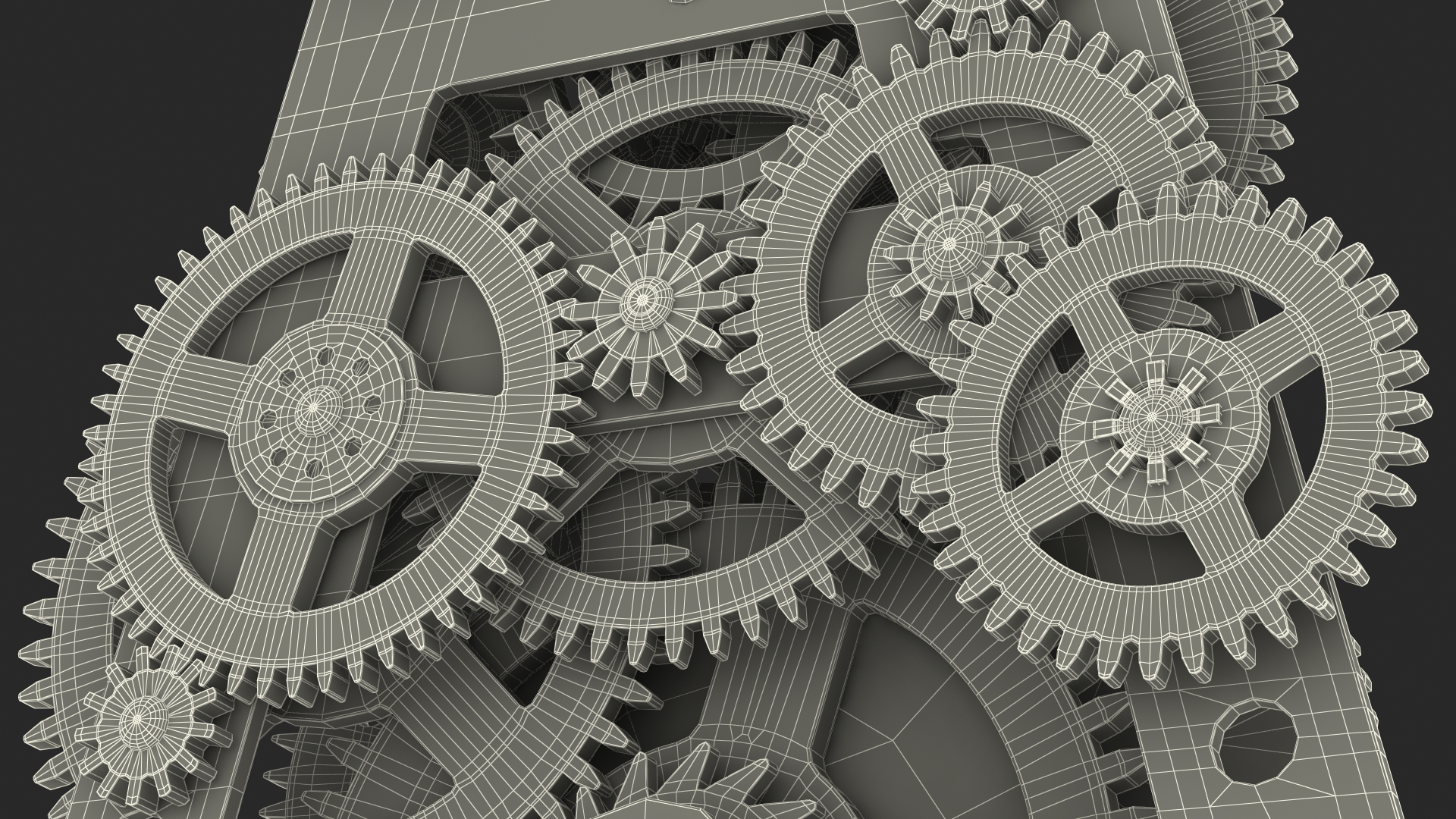 Clockwork Gears Silver 3D