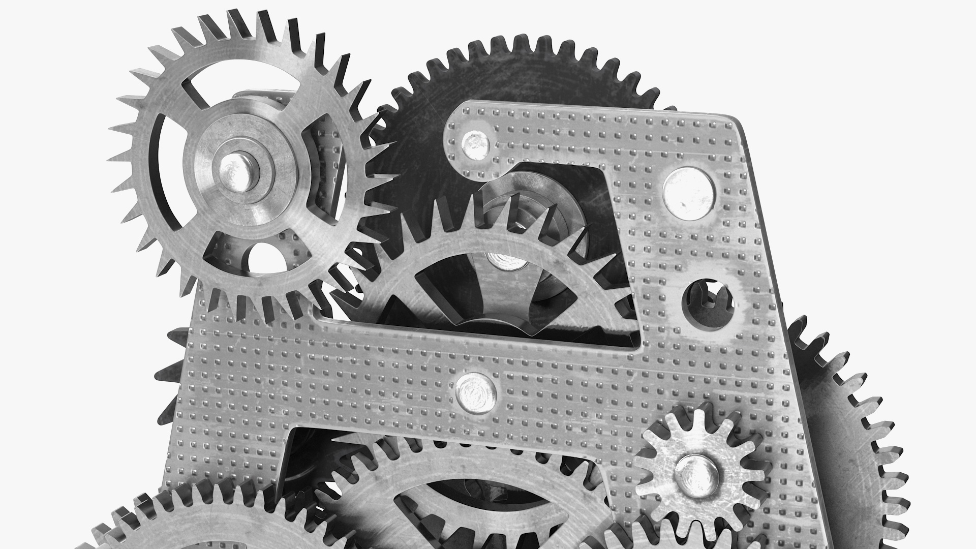 Clockwork Gears Silver 3D