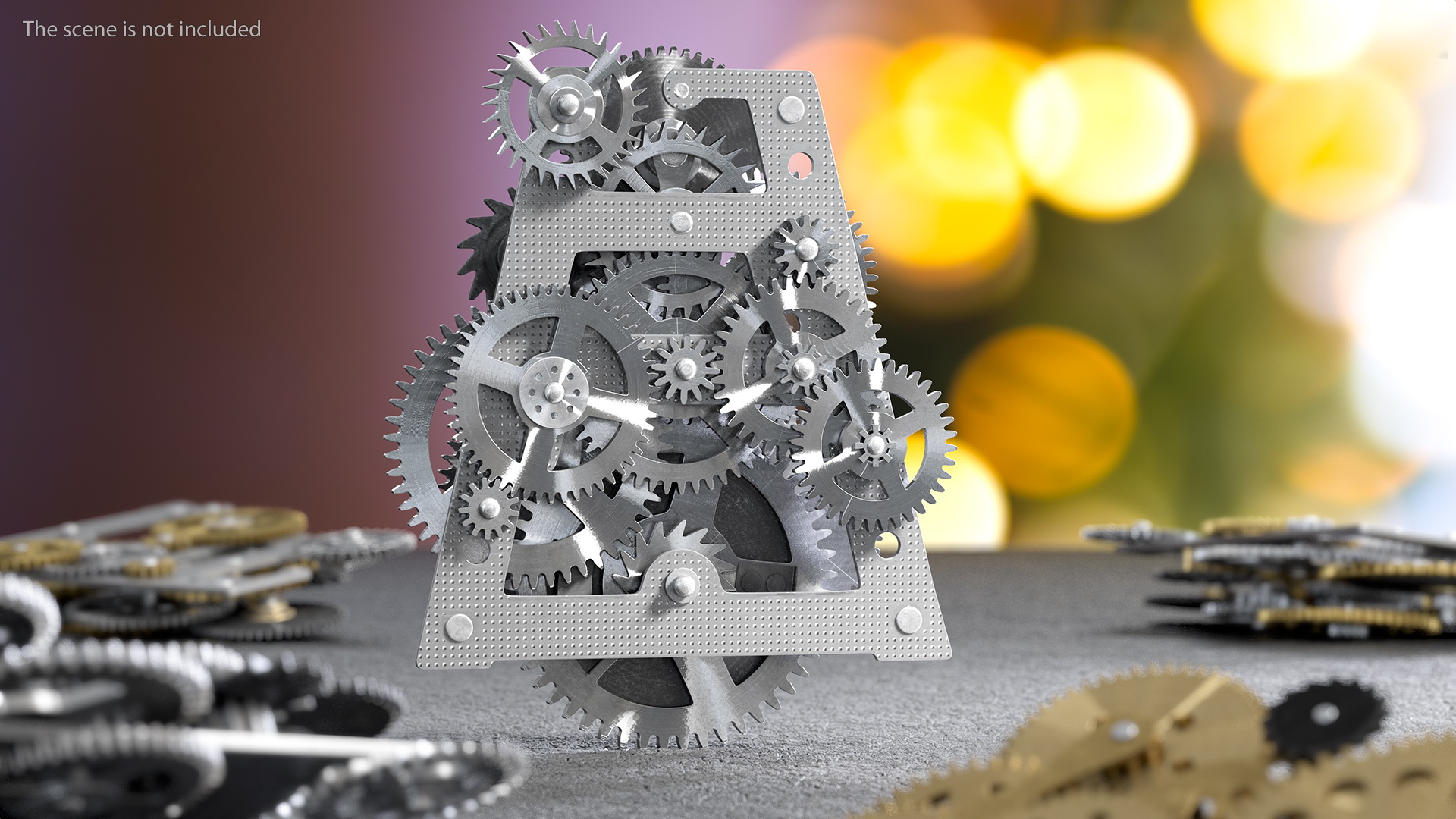 Clockwork Gears Silver 3D