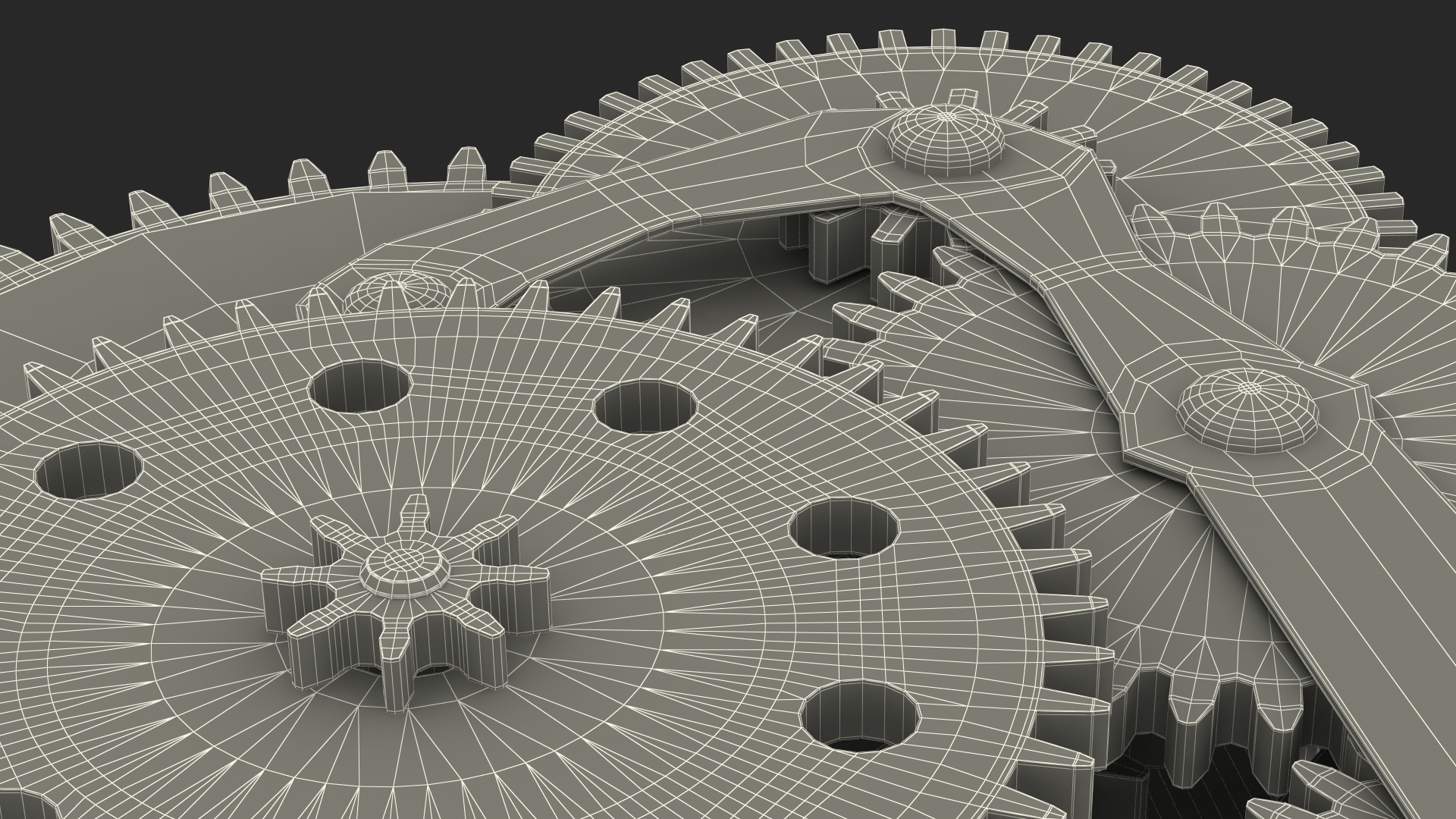 Clockwork Gears Silver 3D