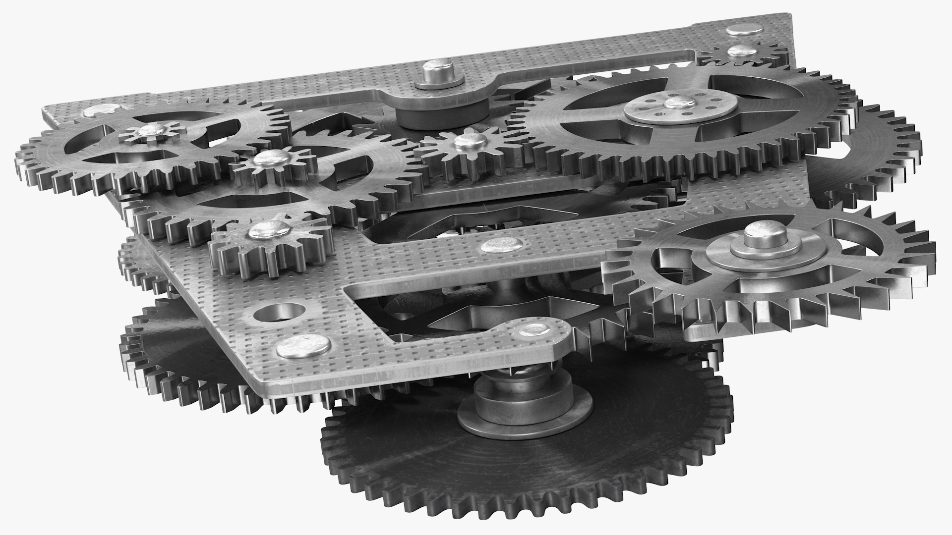 Clockwork Gears Silver 3D