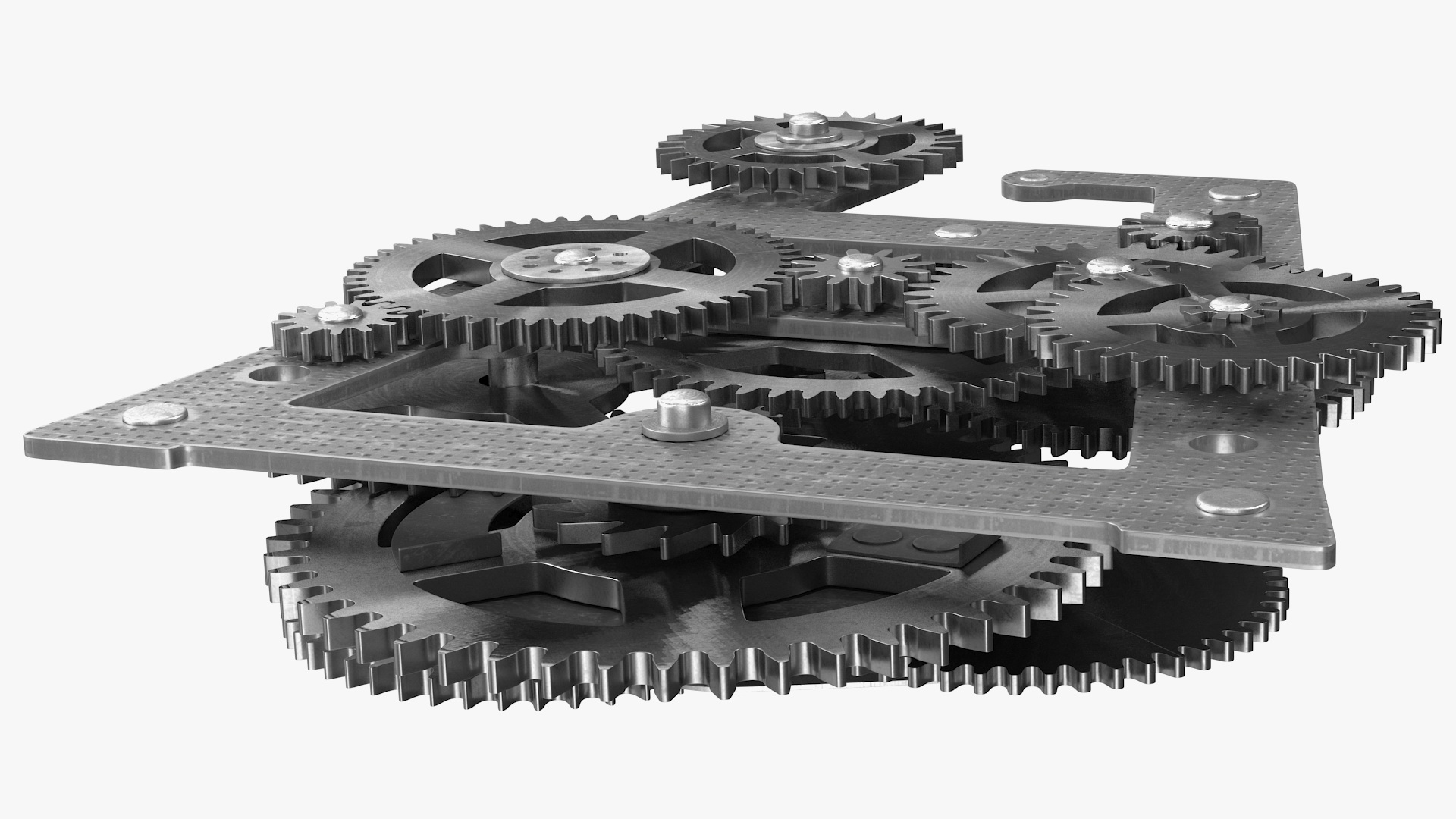 Clockwork Gears Silver 3D