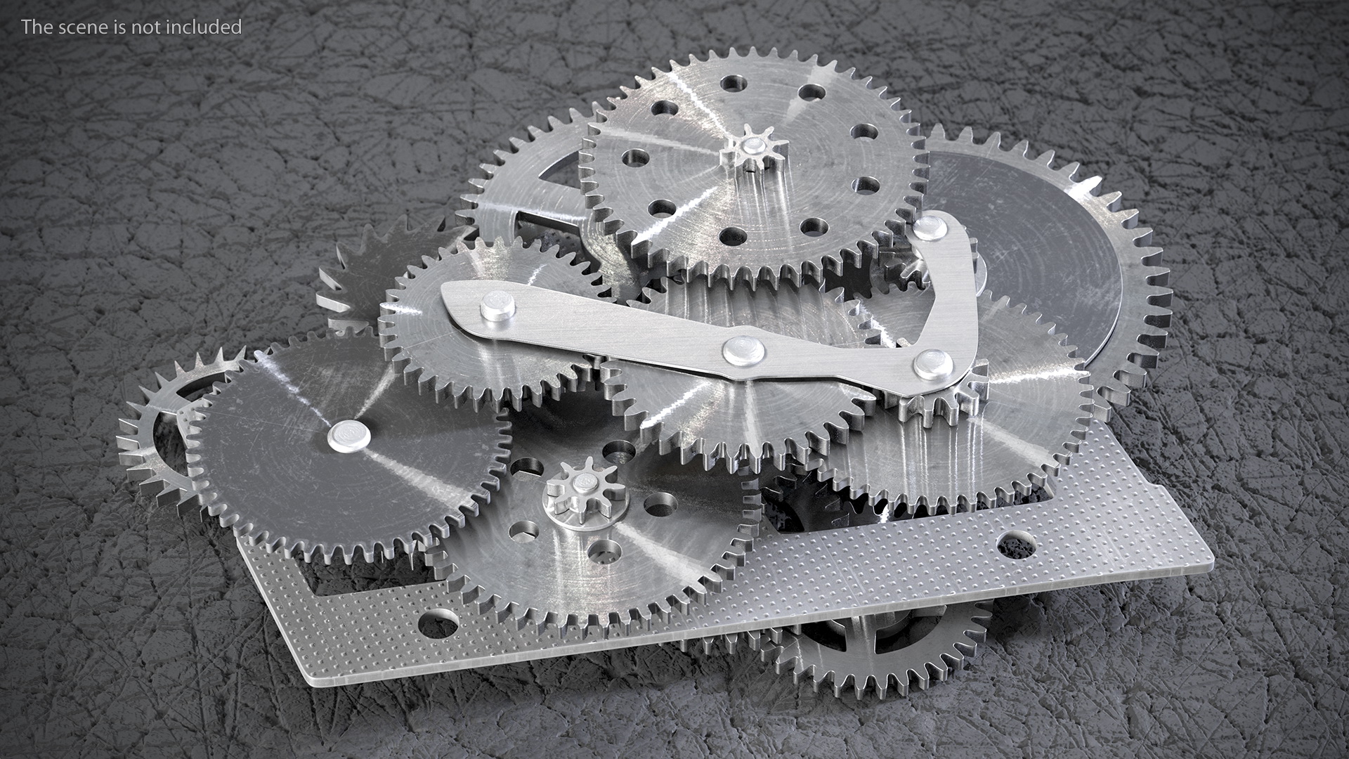 Clockwork Gears Silver 3D