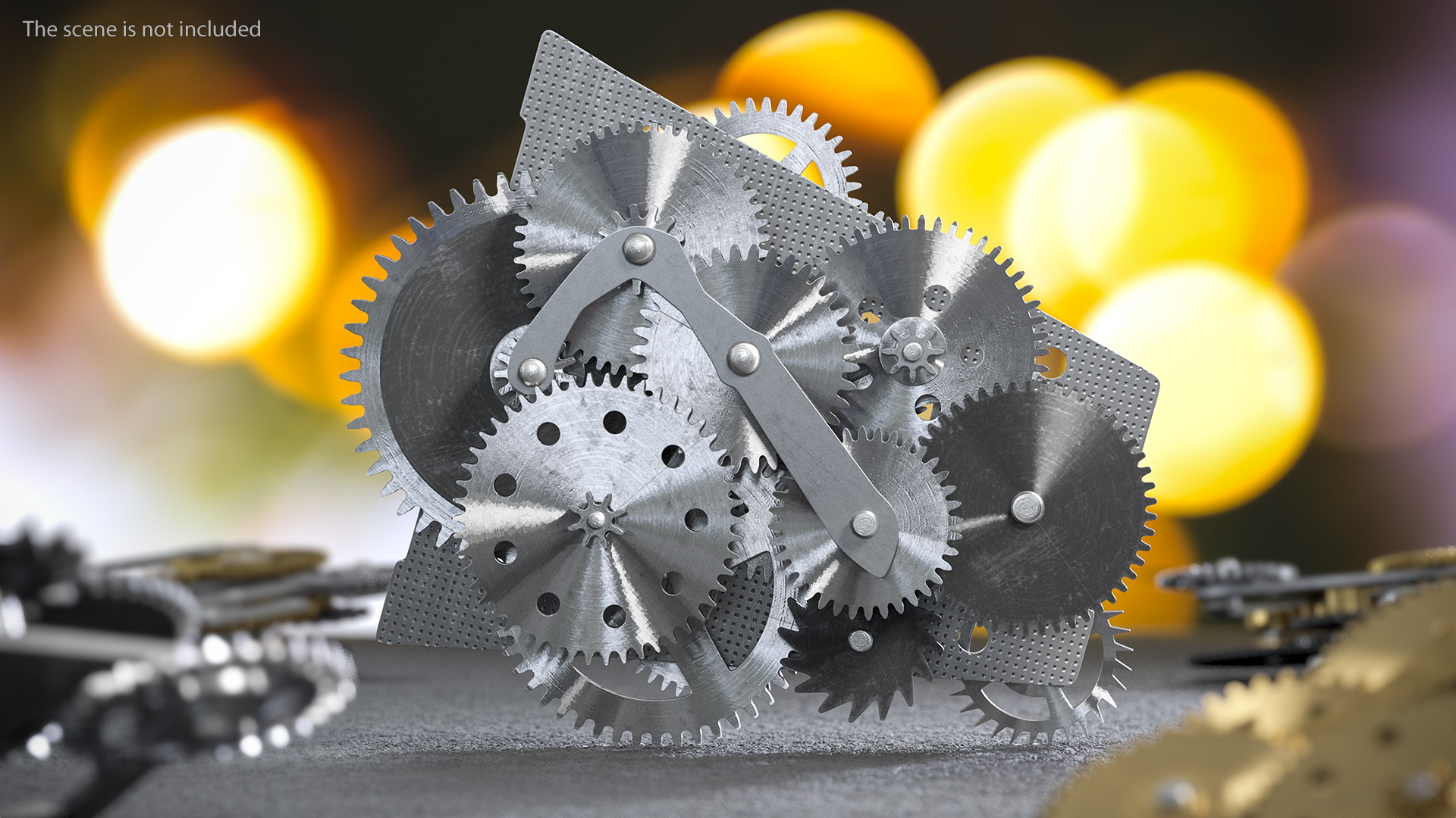 Clockwork Gears Silver 3D