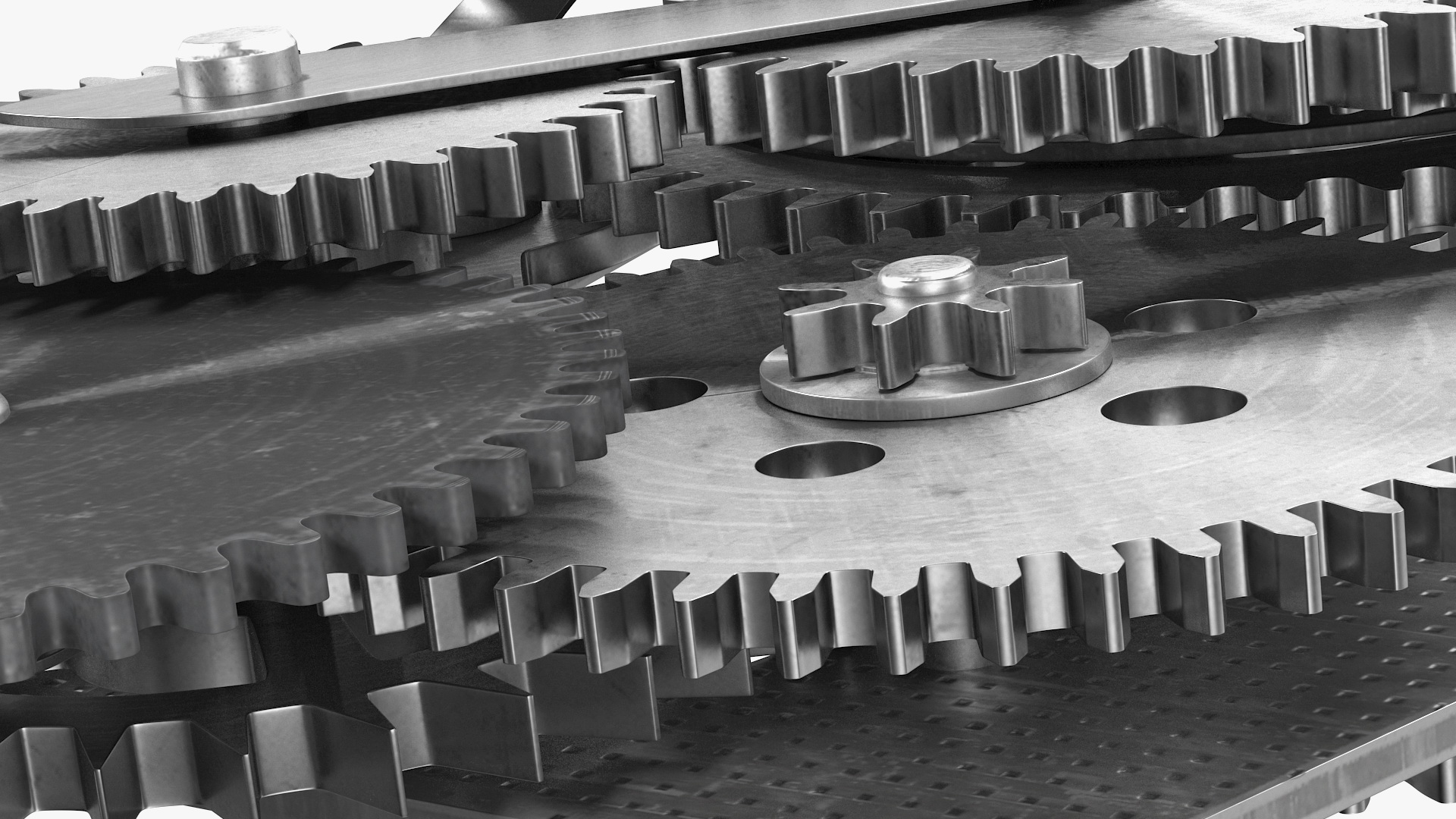 Clockwork Gears Silver 3D