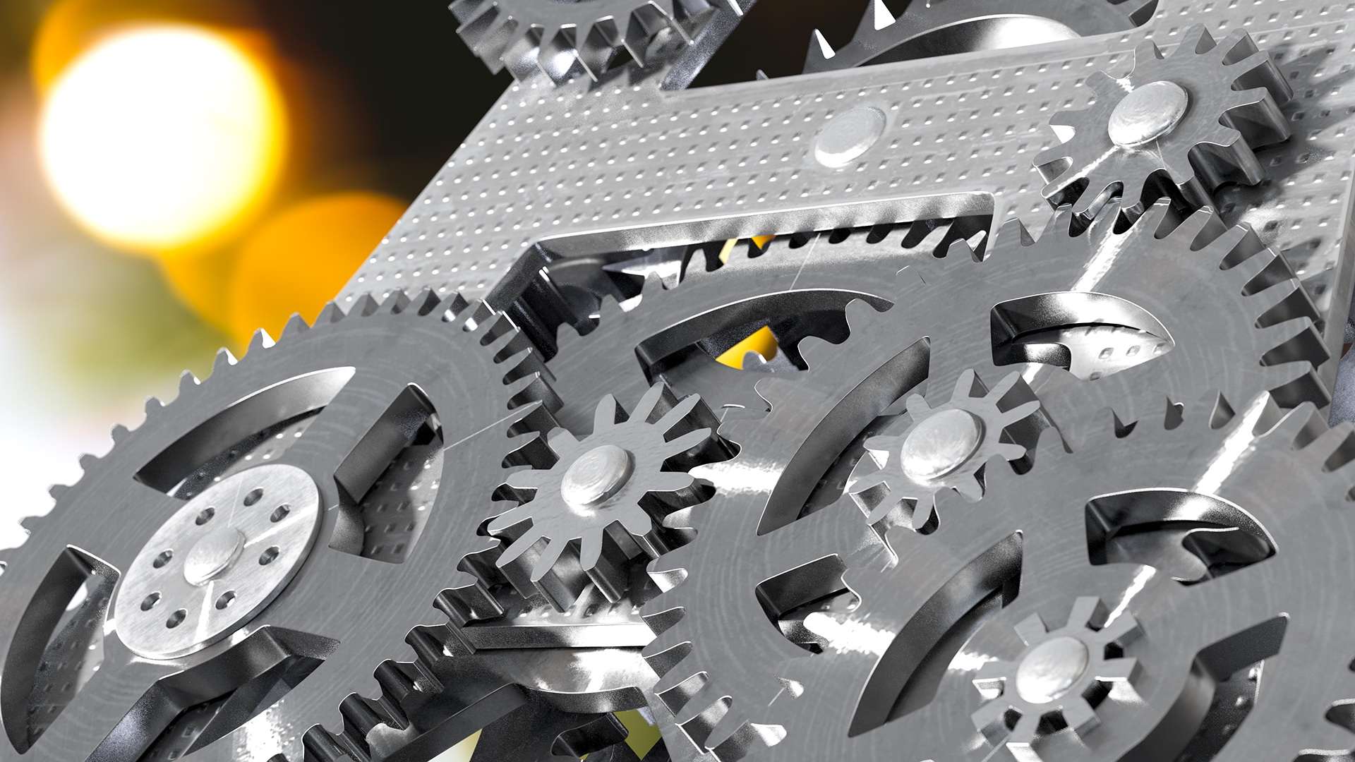 Clockwork Gears Silver 3D