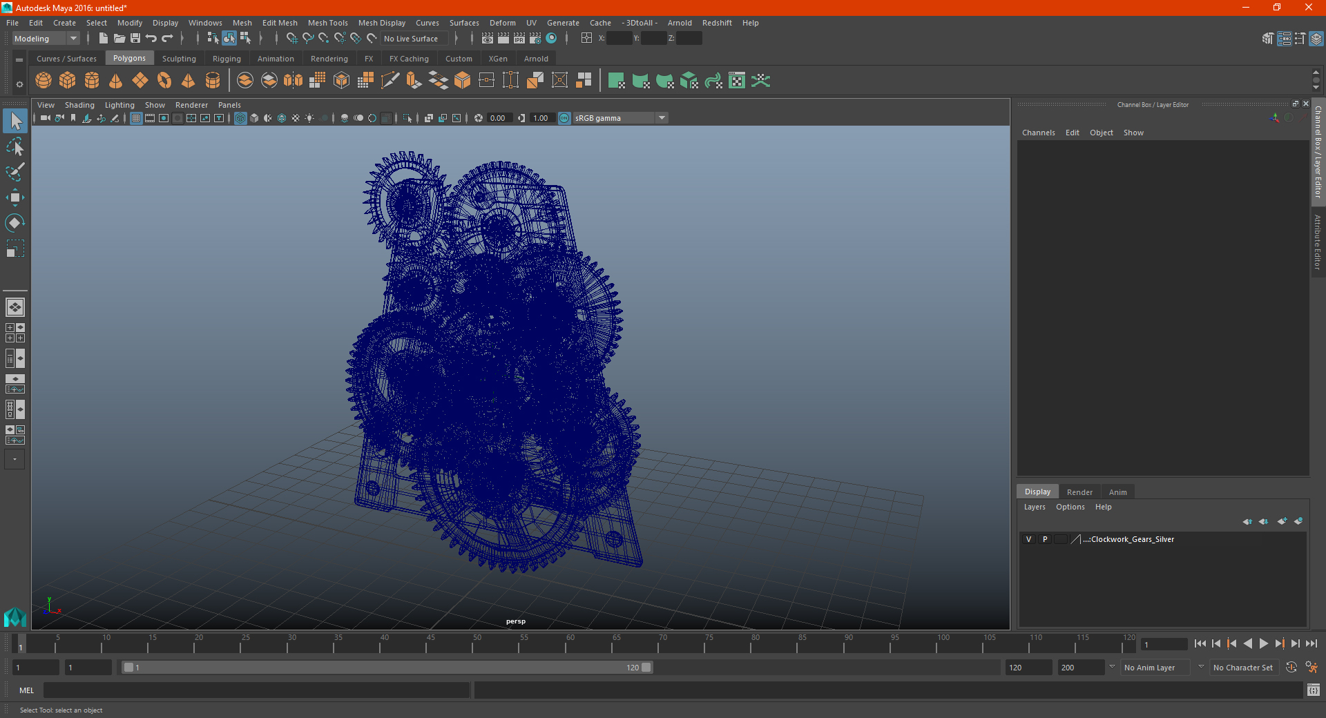 Clockwork Gears Silver 3D
