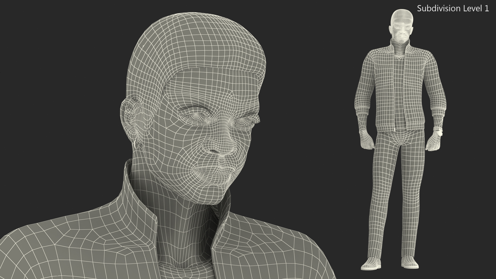 Teenager Dark Skin Street Outfit Rigged 3D model