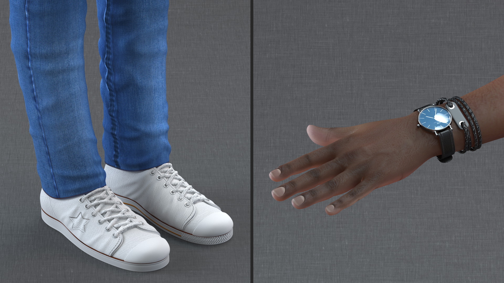 Teenager Dark Skin Street Outfit Rigged 3D model