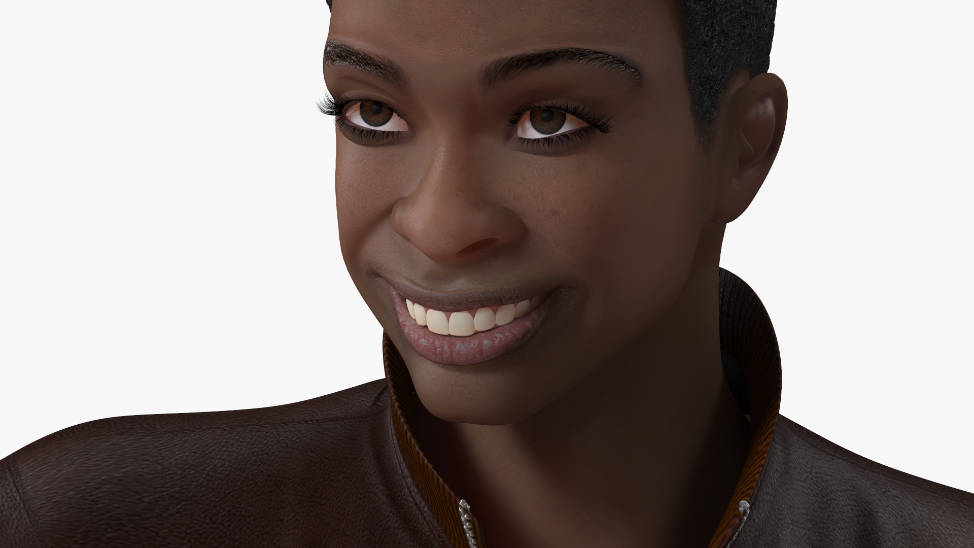 Teenager Dark Skin Street Outfit Rigged 3D model