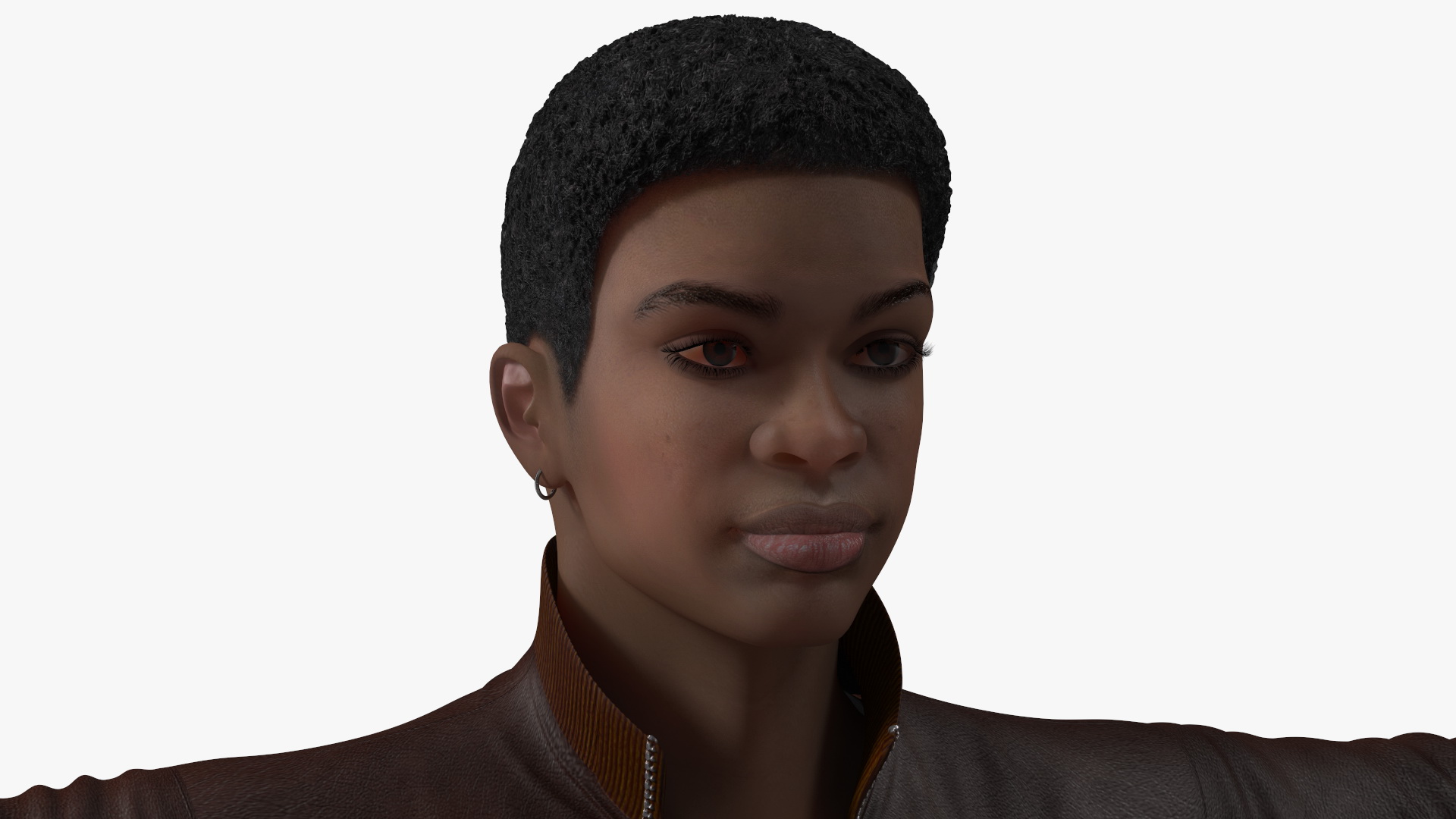 Teenager Dark Skin Street Outfit Rigged 3D model