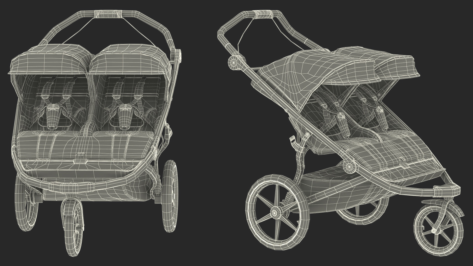 3D model Thule Urban Glide 2 Double Stroller