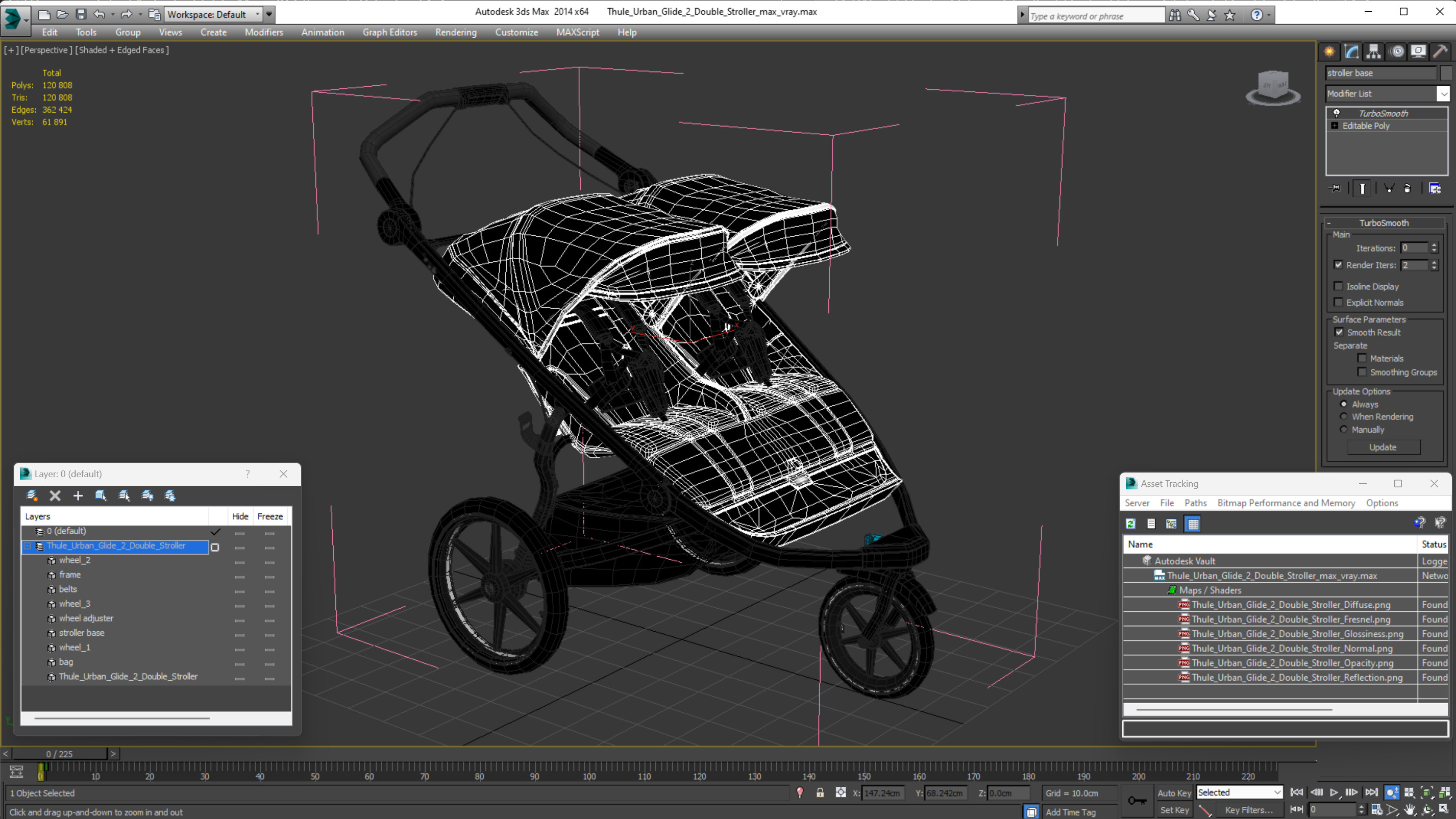 3D model Thule Urban Glide 2 Double Stroller