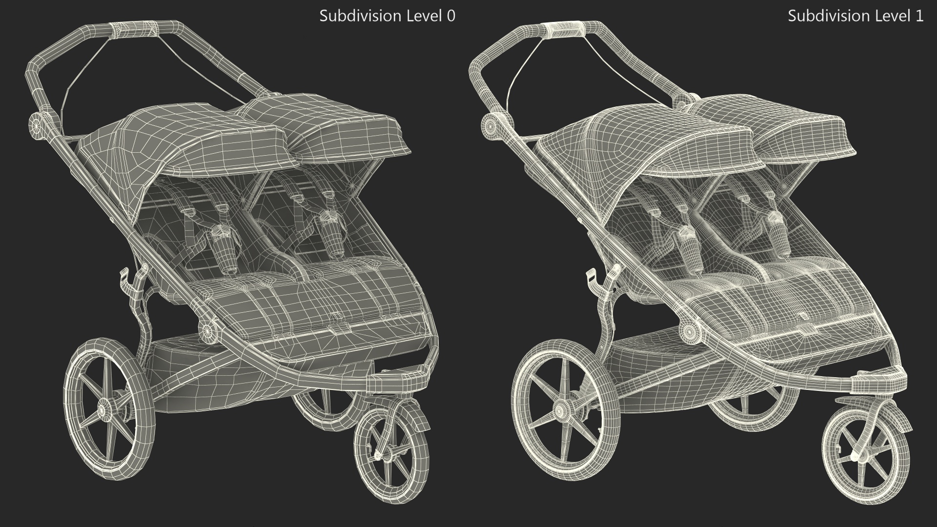 3D model Thule Urban Glide 2 Double Stroller