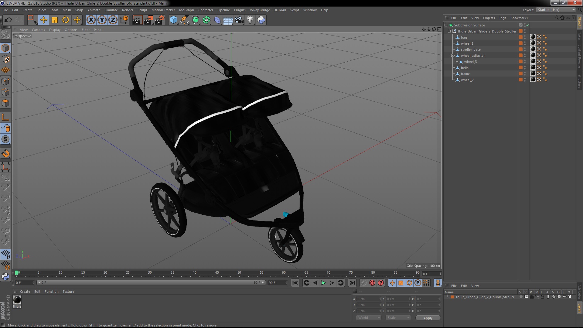 3D model Thule Urban Glide 2 Double Stroller