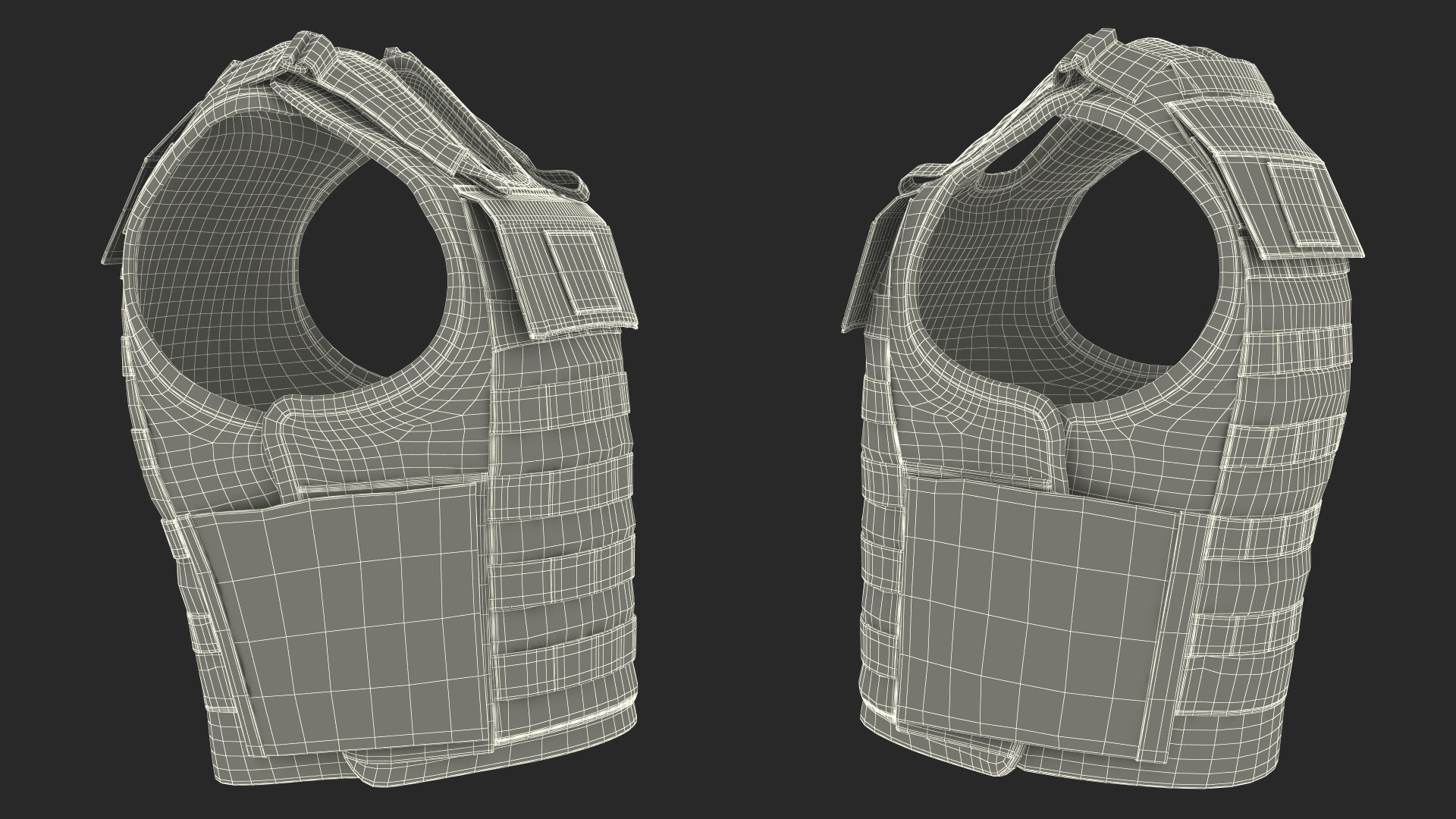 3D Camo Army Body Armor Carrier model