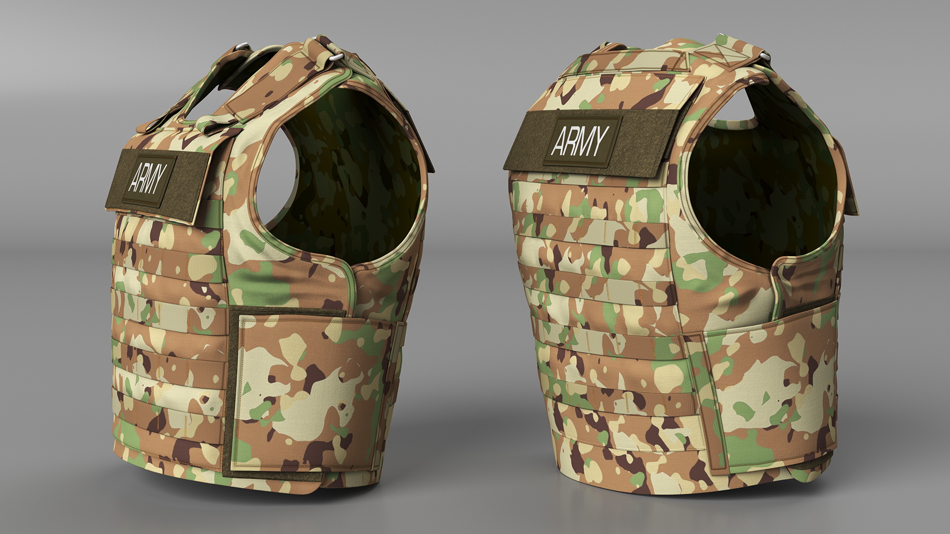 3D Camo Army Body Armor Carrier model