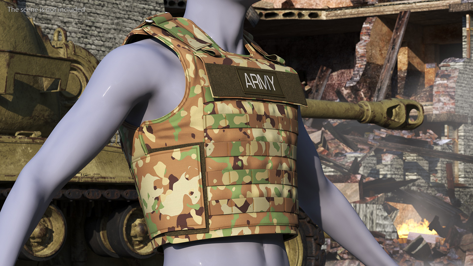 3D Camo Army Body Armor Carrier model