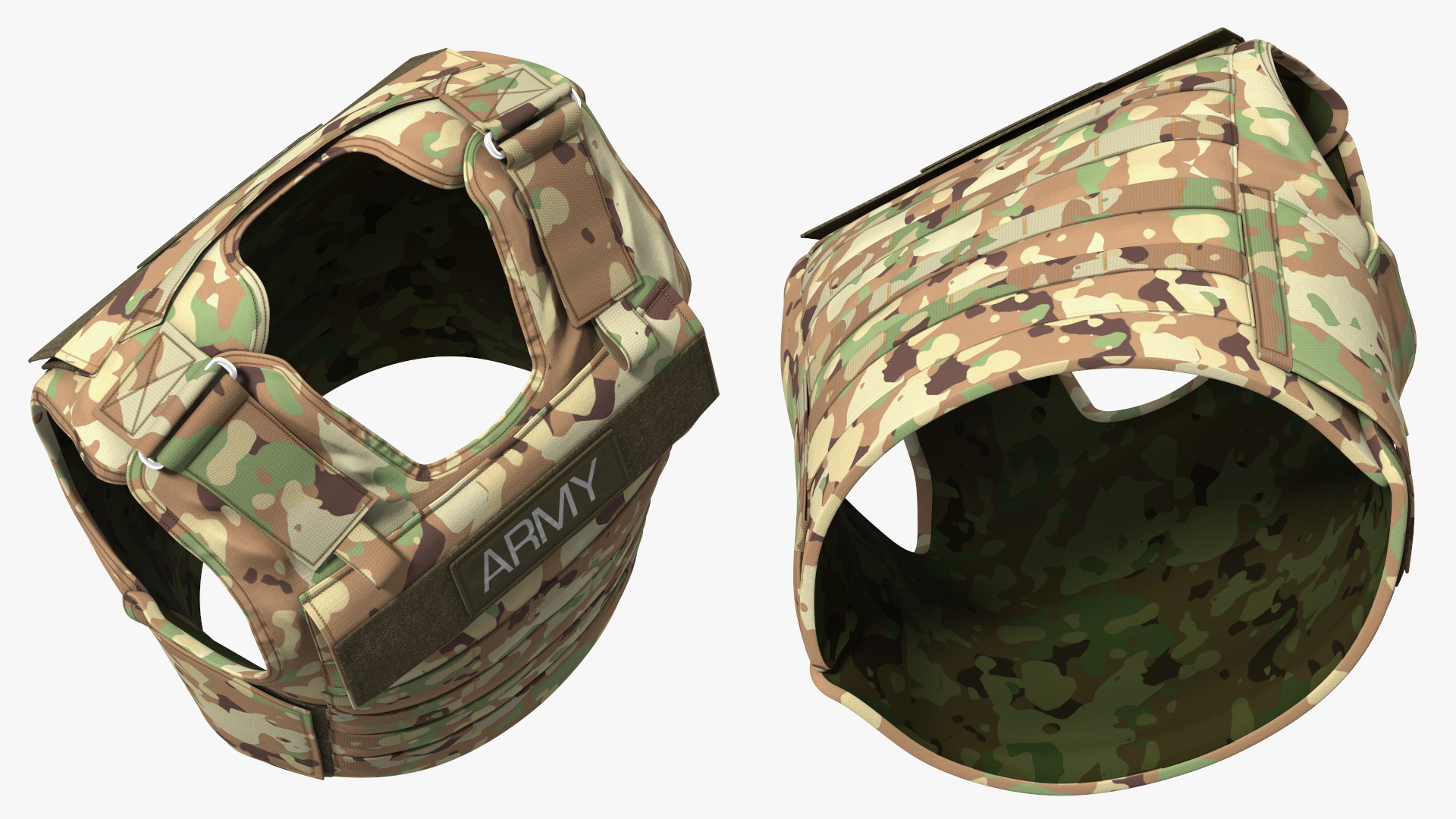3D Camo Army Body Armor Carrier model