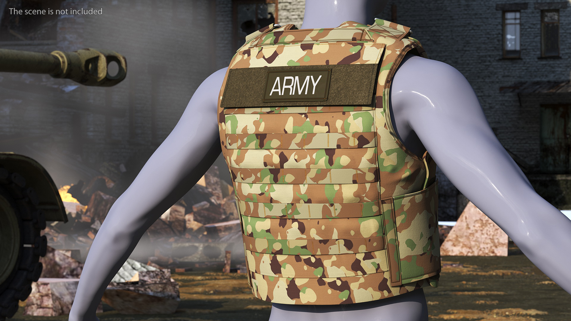 3D Camo Army Body Armor Carrier model