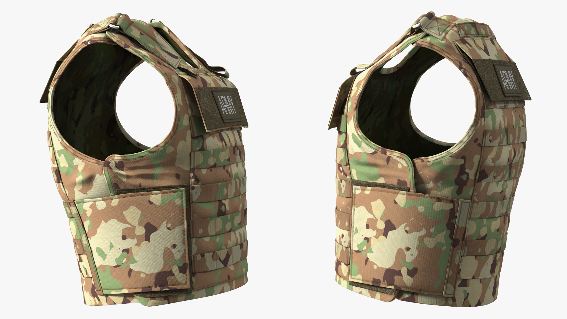 3D Camo Army Body Armor Carrier model
