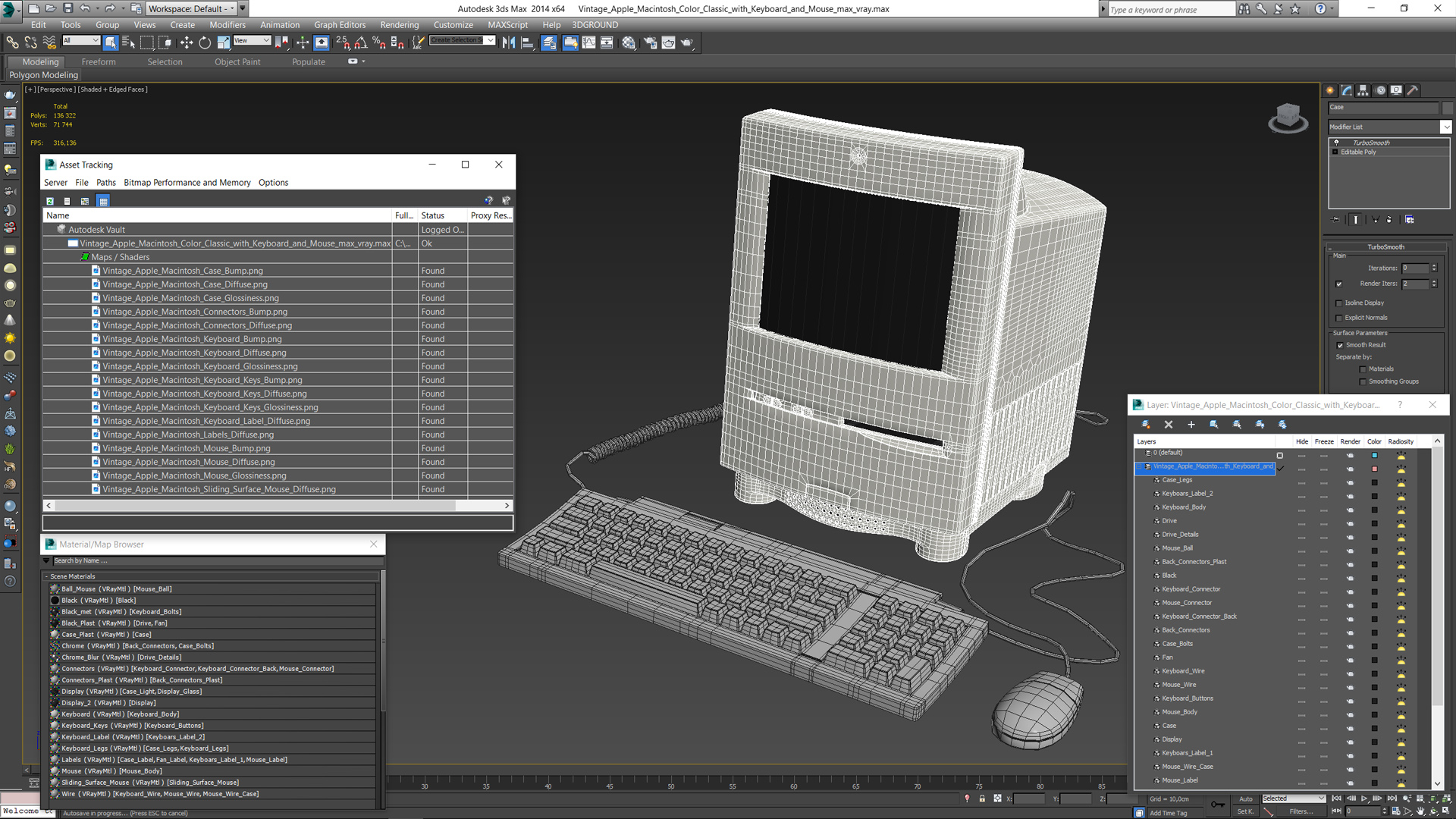 3D model Vintage Apple Personal Computer Lisa with Keyboard and Mouse