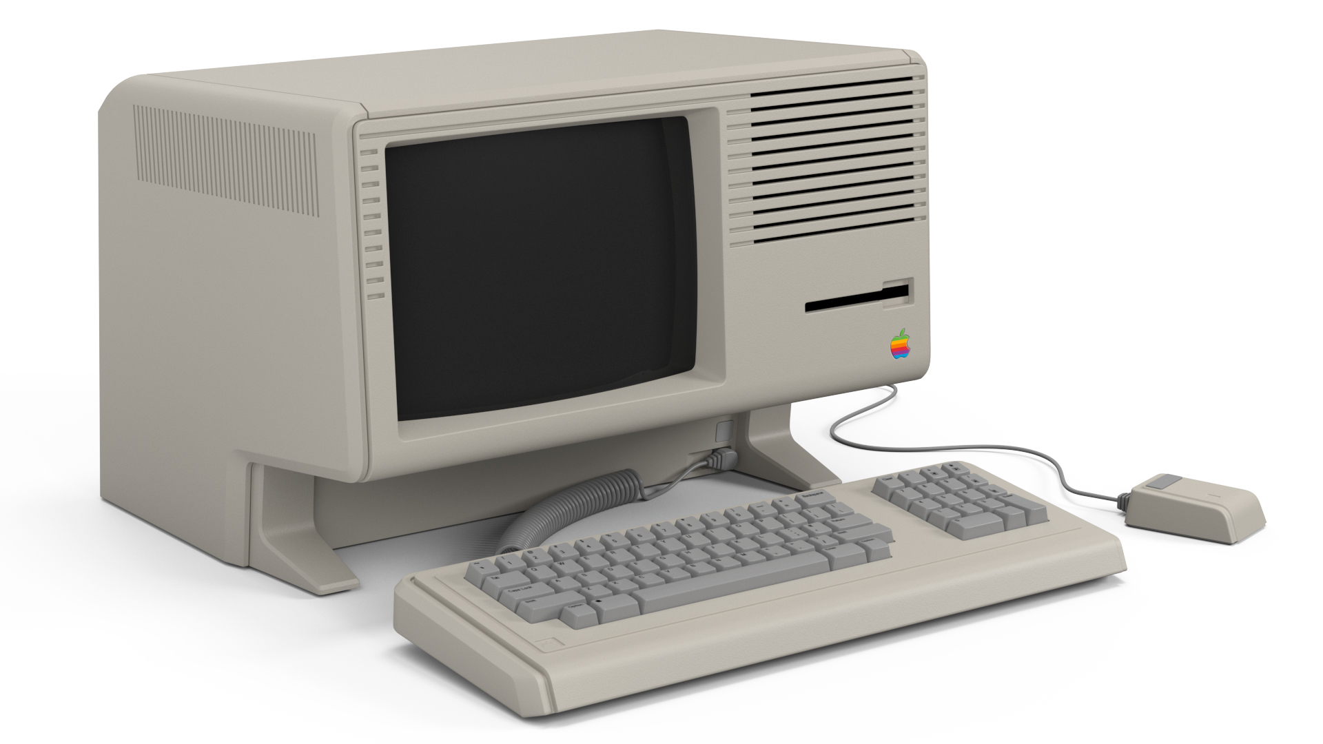 3D model Vintage Apple Personal Computer Lisa with Keyboard and Mouse