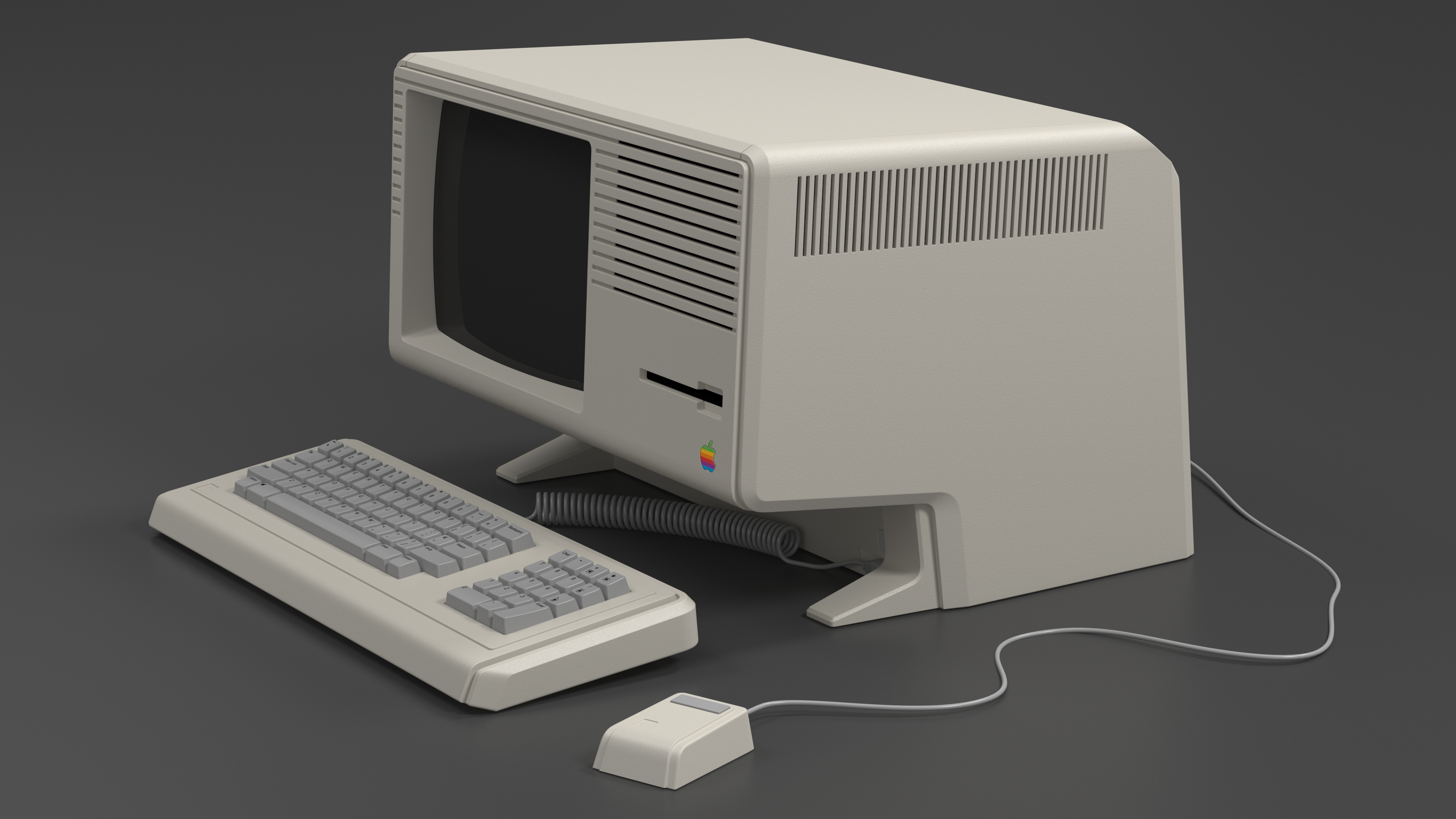 3D model Vintage Apple Personal Computer Lisa with Keyboard and Mouse