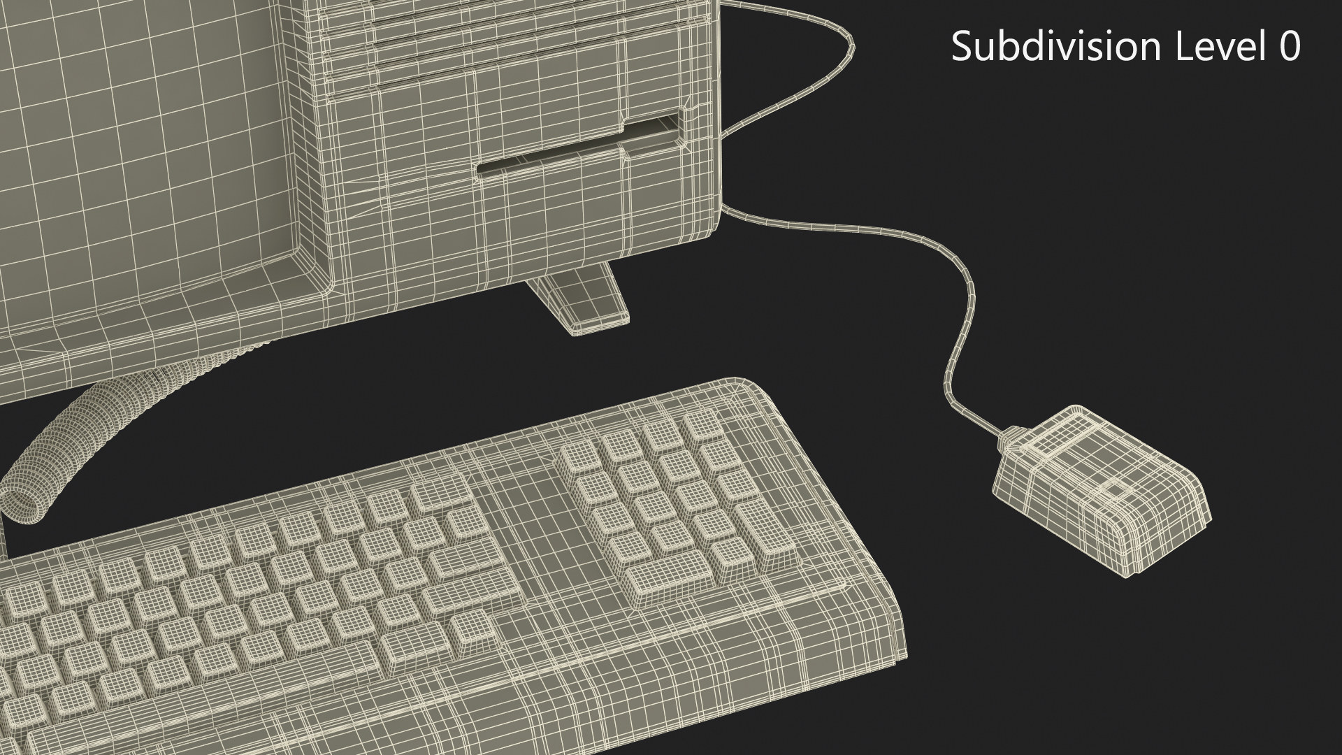3D model Vintage Apple Personal Computer Lisa with Keyboard and Mouse