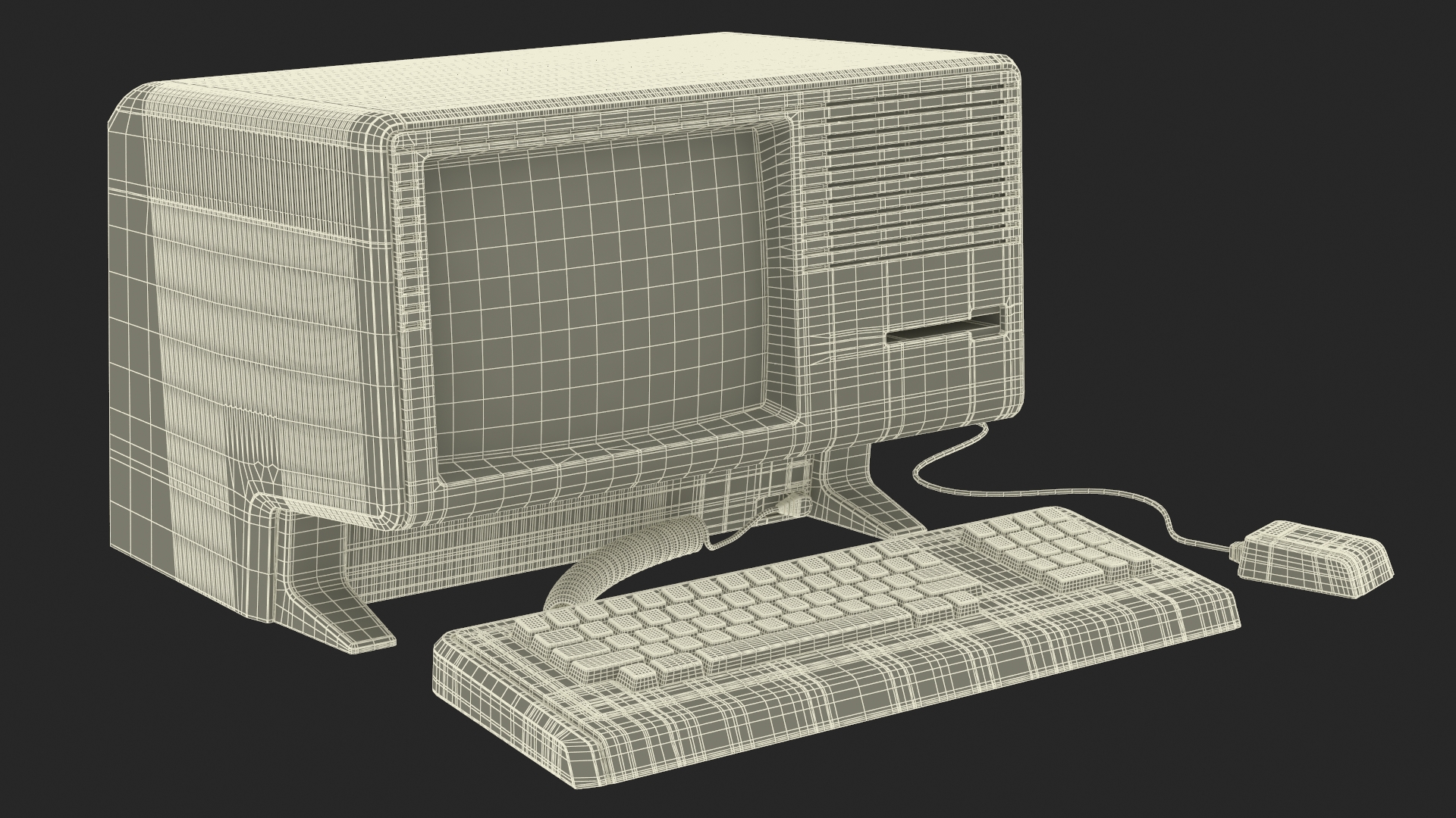3D model Vintage Apple Personal Computer Lisa with Keyboard and Mouse