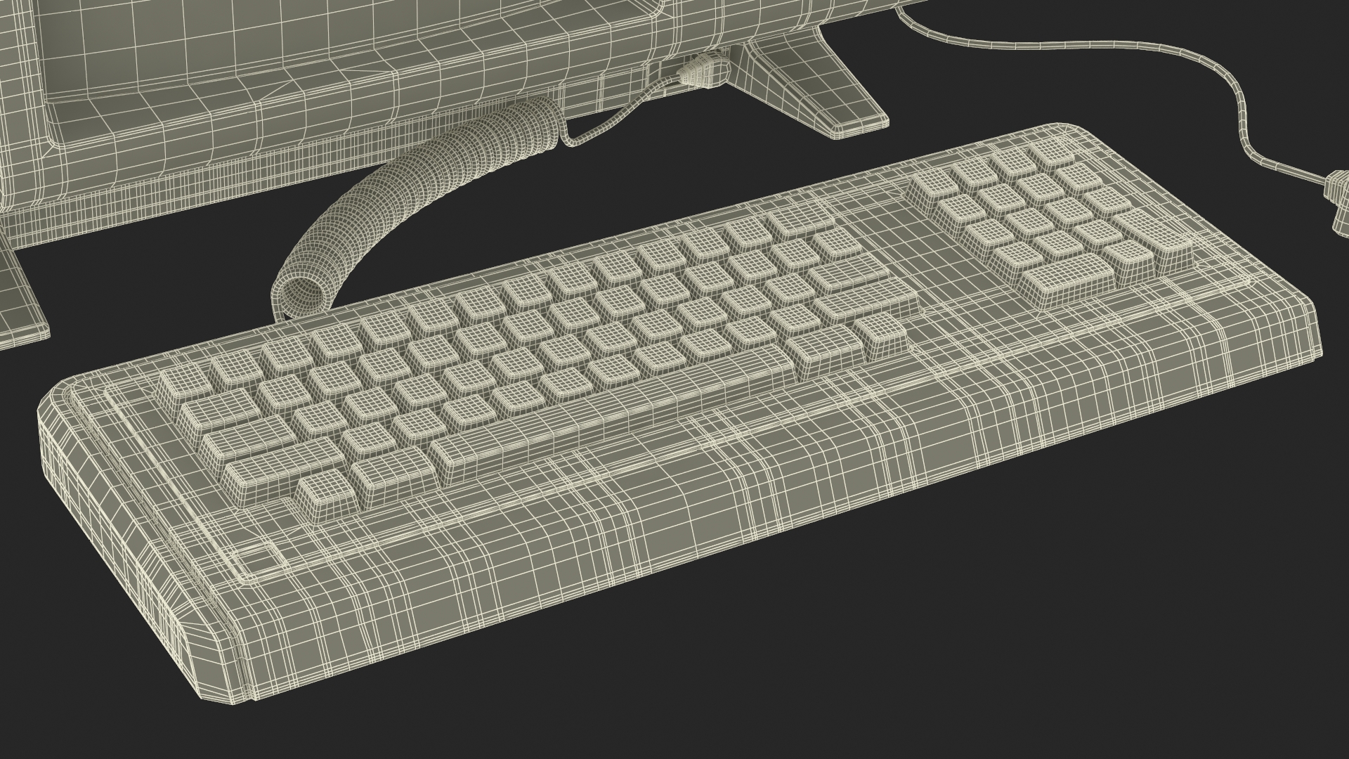 3D model Vintage Apple Personal Computer Lisa with Keyboard and Mouse
