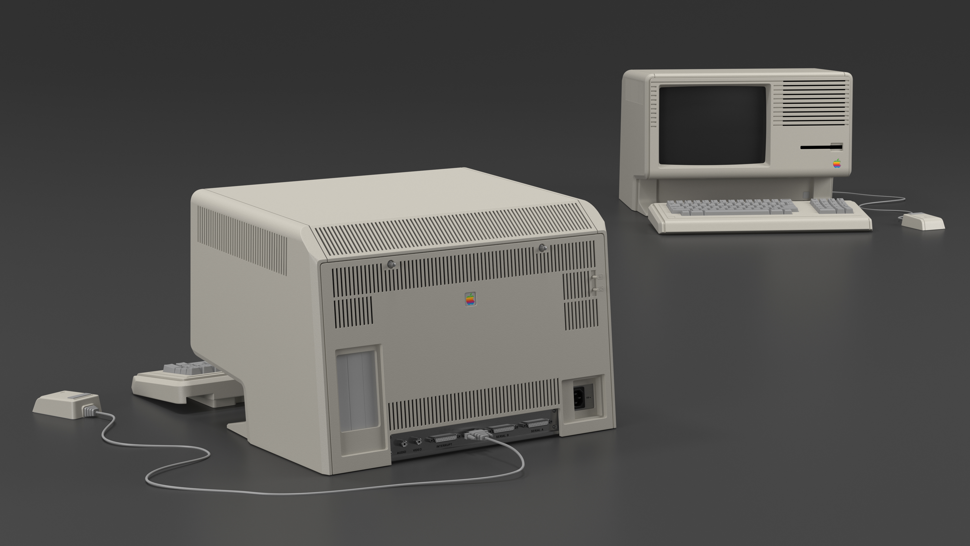 3D model Vintage Apple Personal Computer Lisa with Keyboard and Mouse