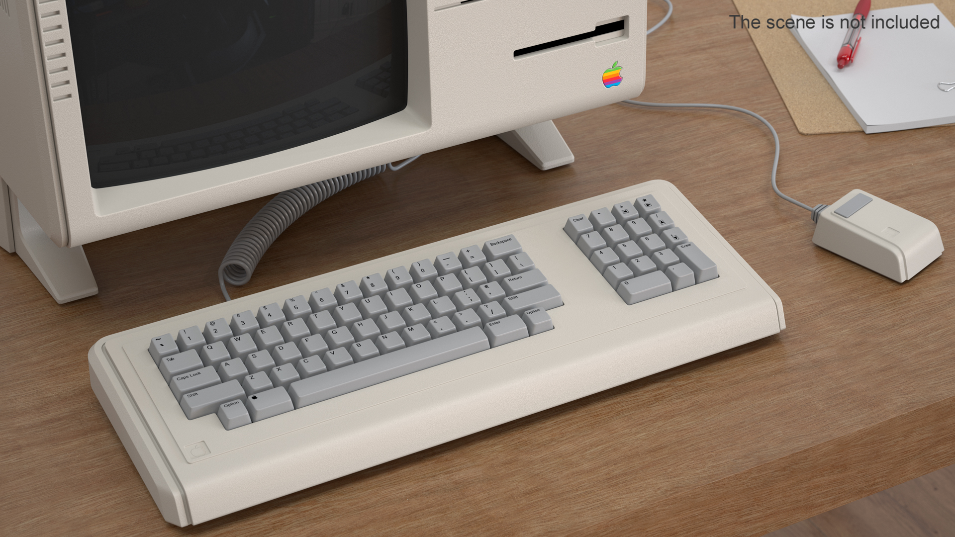 3D model Vintage Apple Personal Computer Lisa with Keyboard and Mouse