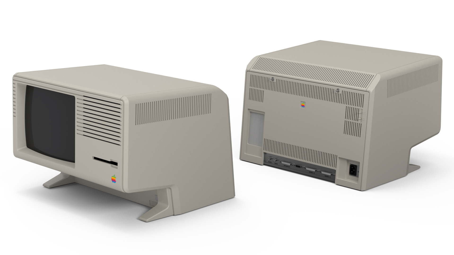 3D model Vintage Apple Personal Computer Lisa with Keyboard and Mouse
