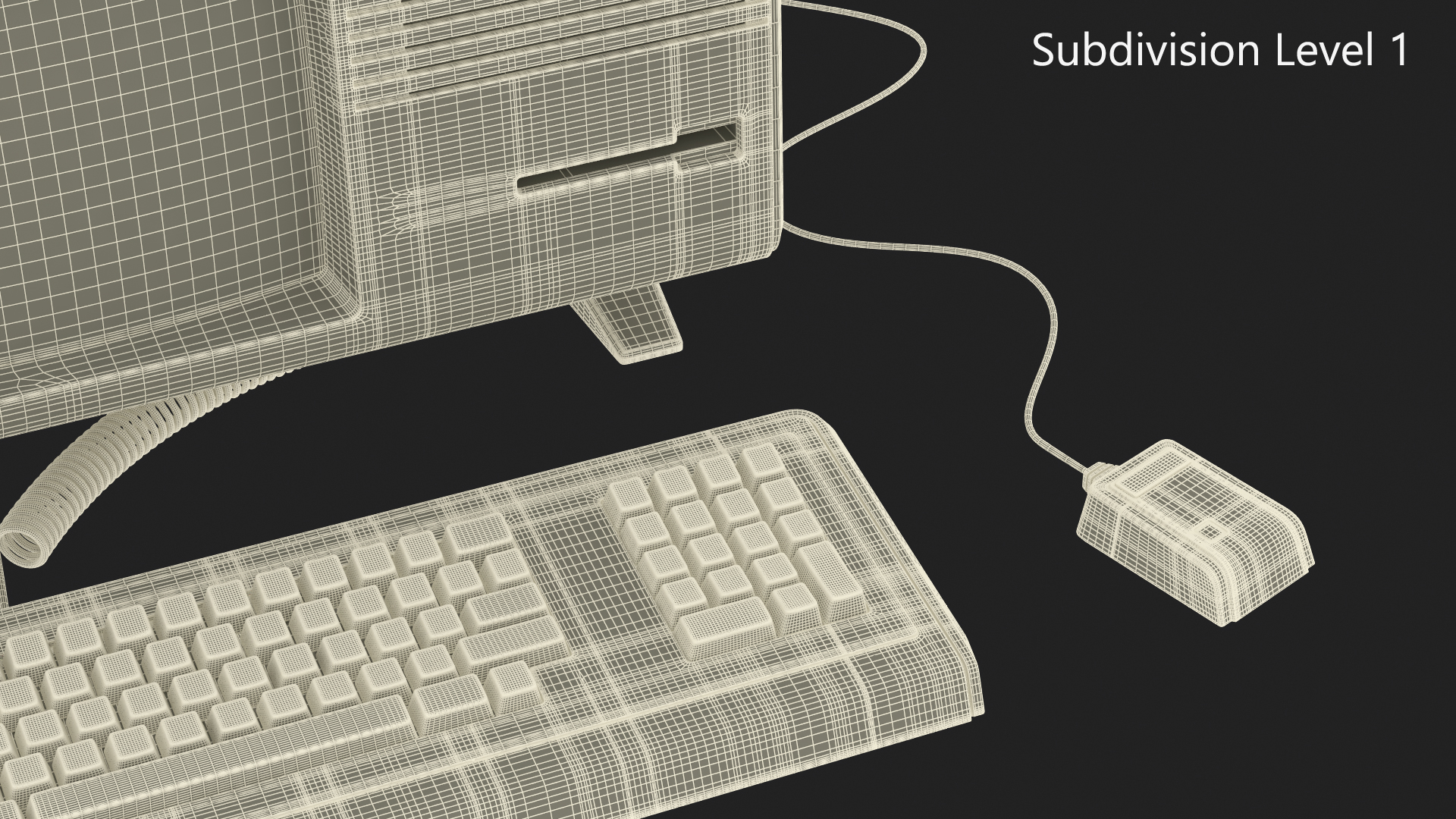 3D model Vintage Apple Personal Computer Lisa with Keyboard and Mouse