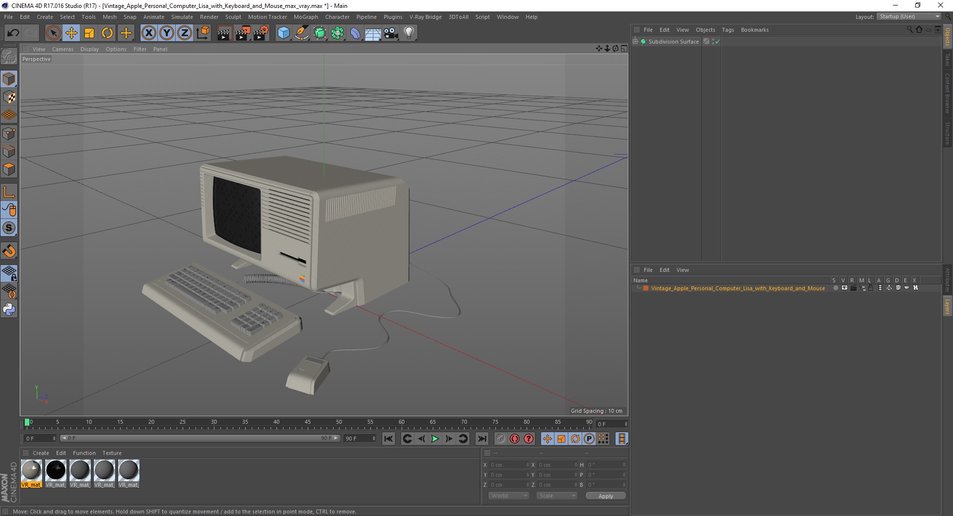3D model Vintage Apple Personal Computer Lisa with Keyboard and Mouse