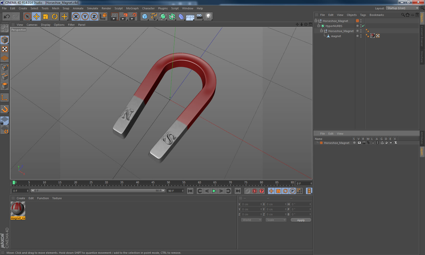 3D Horseshoe Magnet