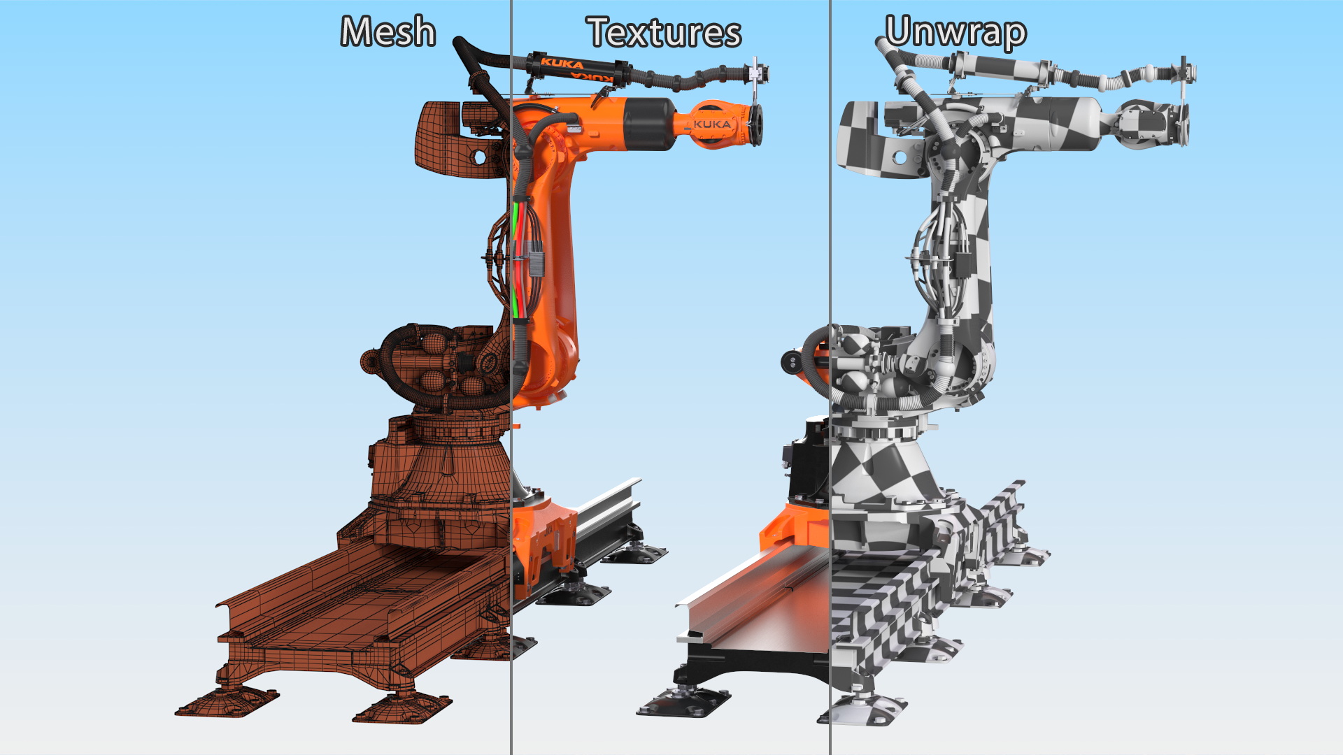 Ultra Robot Arm KUKA KR FORTEC On Skids KL 5000 3D